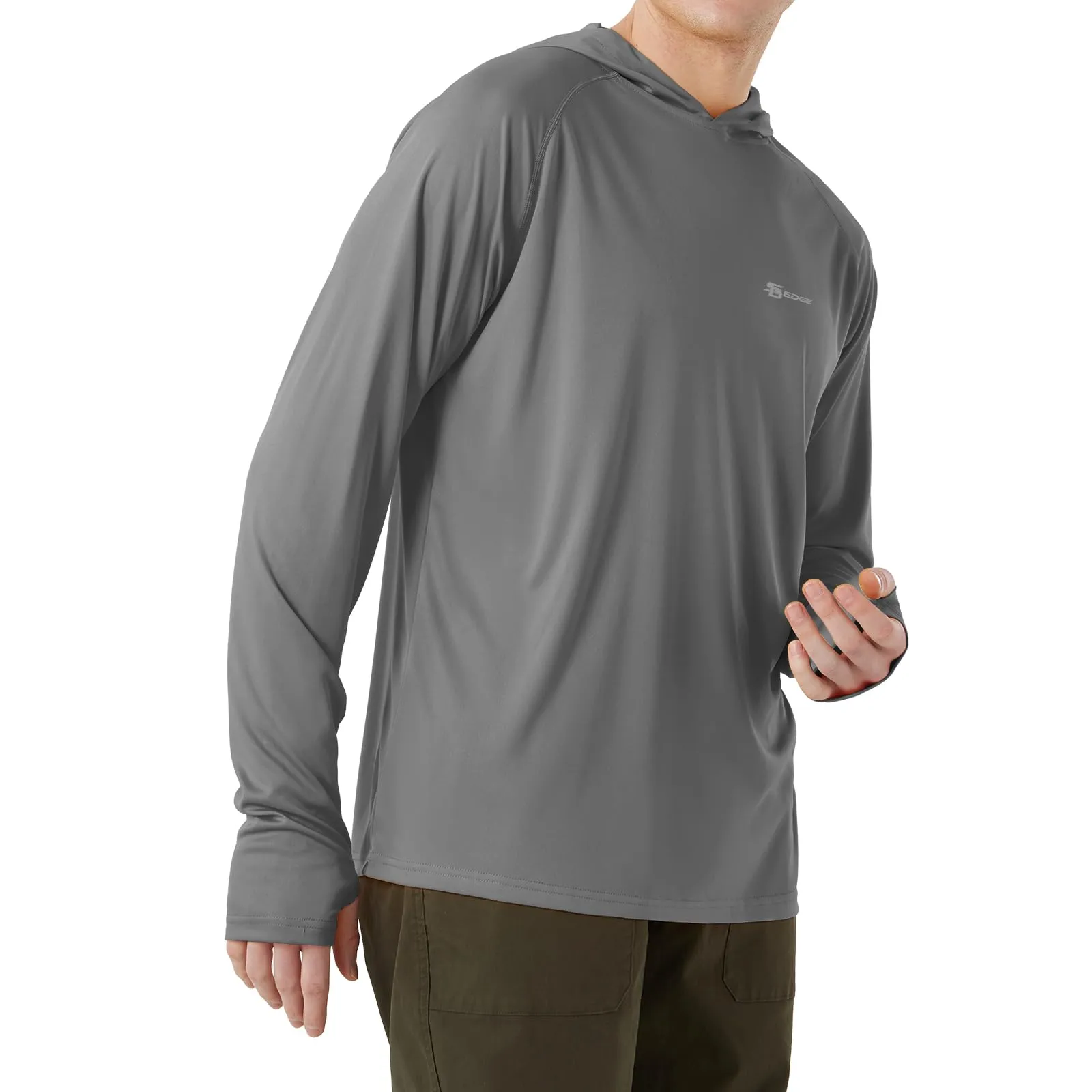 Men's UPF 50  Sun Protection Long Sleeve Shirt With Hood