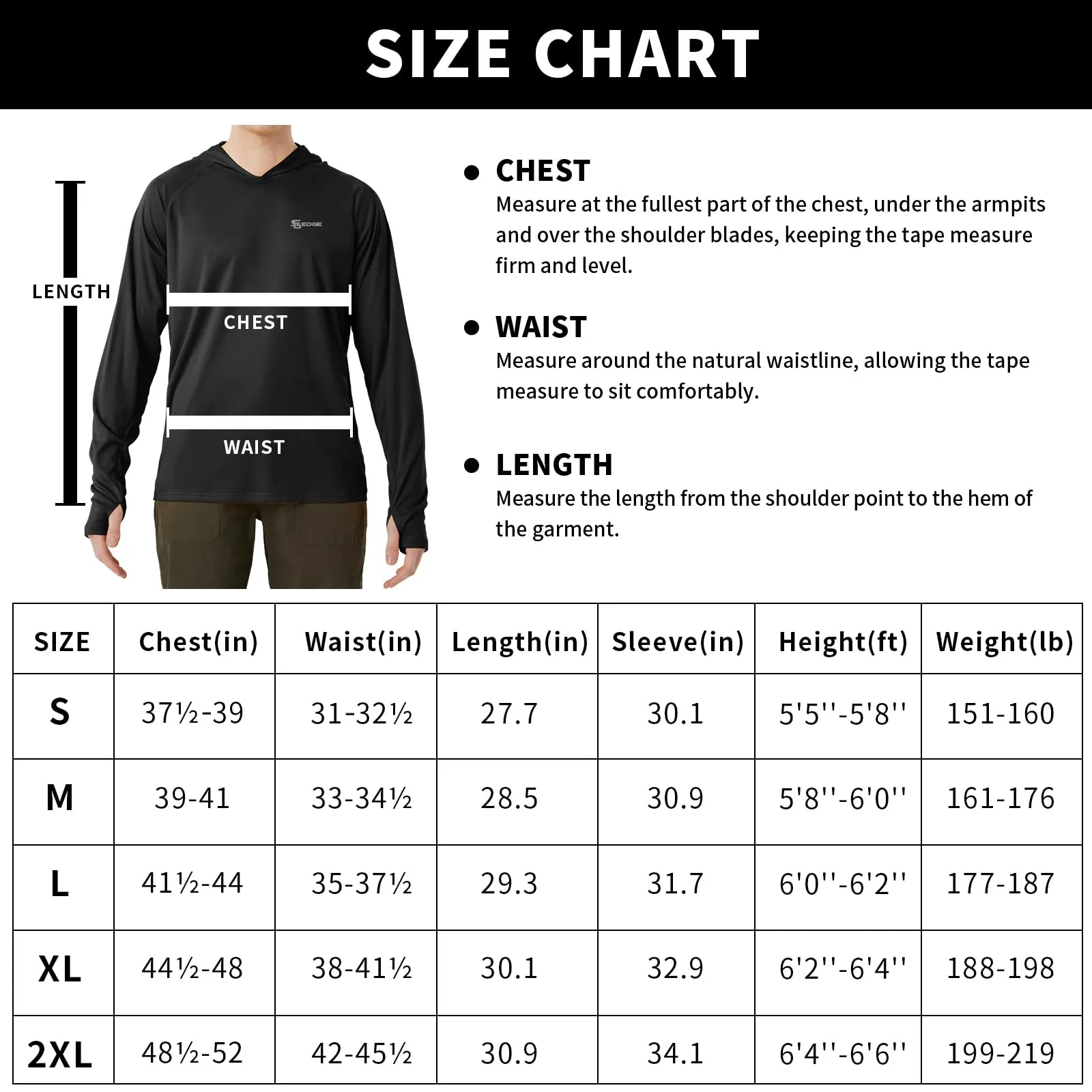 Men's UPF 50  Sun Protection Long Sleeve Shirt With Hood
