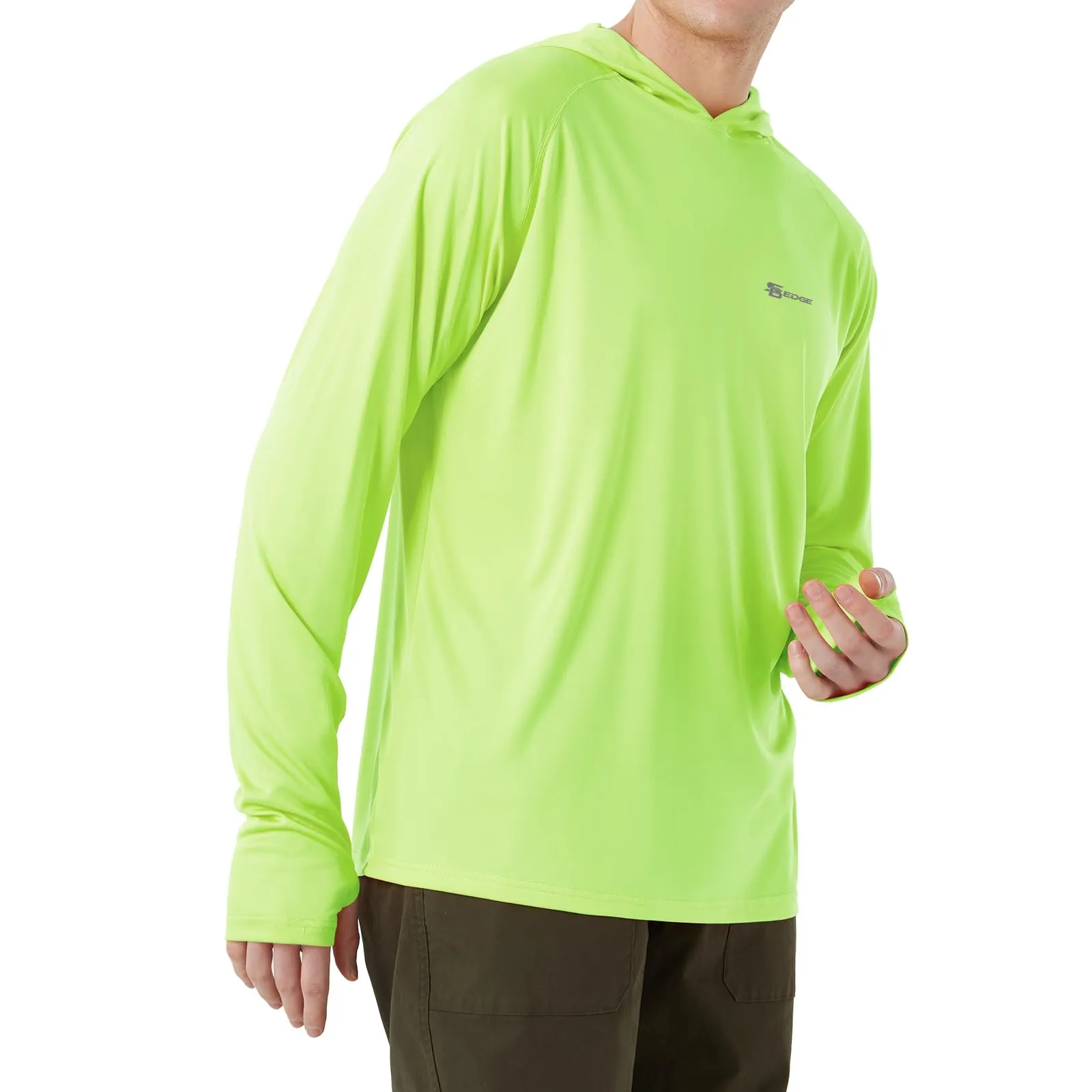 Men's UPF 50  Sun Protection Long Sleeve Shirt With Hood