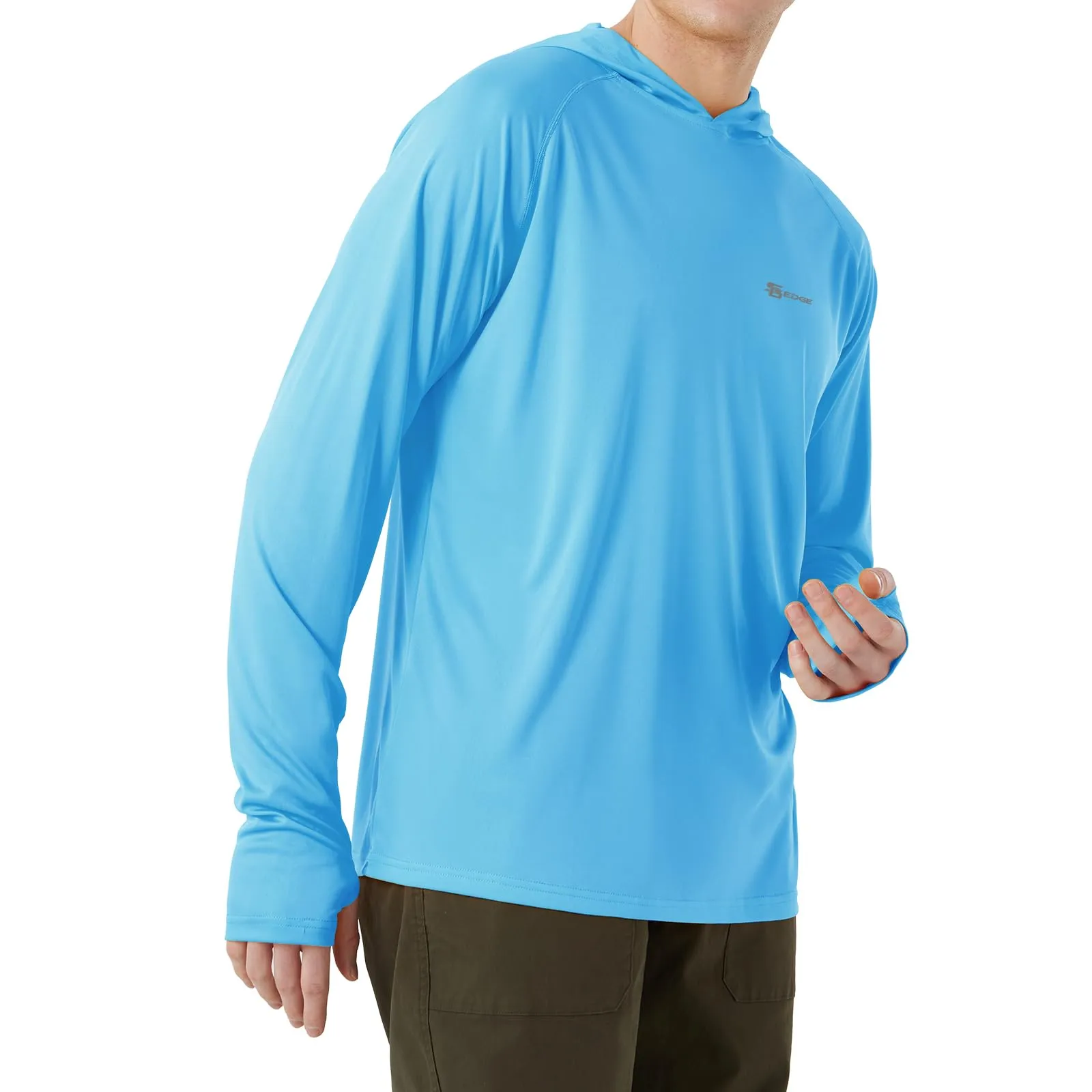 Men's UPF 50  Sun Protection Long Sleeve Shirt With Hood