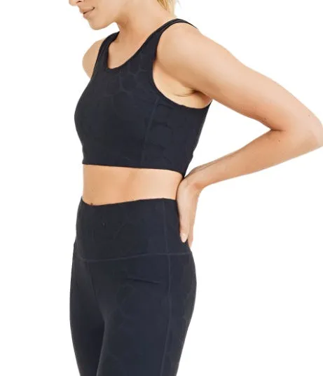 Mono B 3D Giraffe Jacquard TACTEL® Sports Bra AT8040
