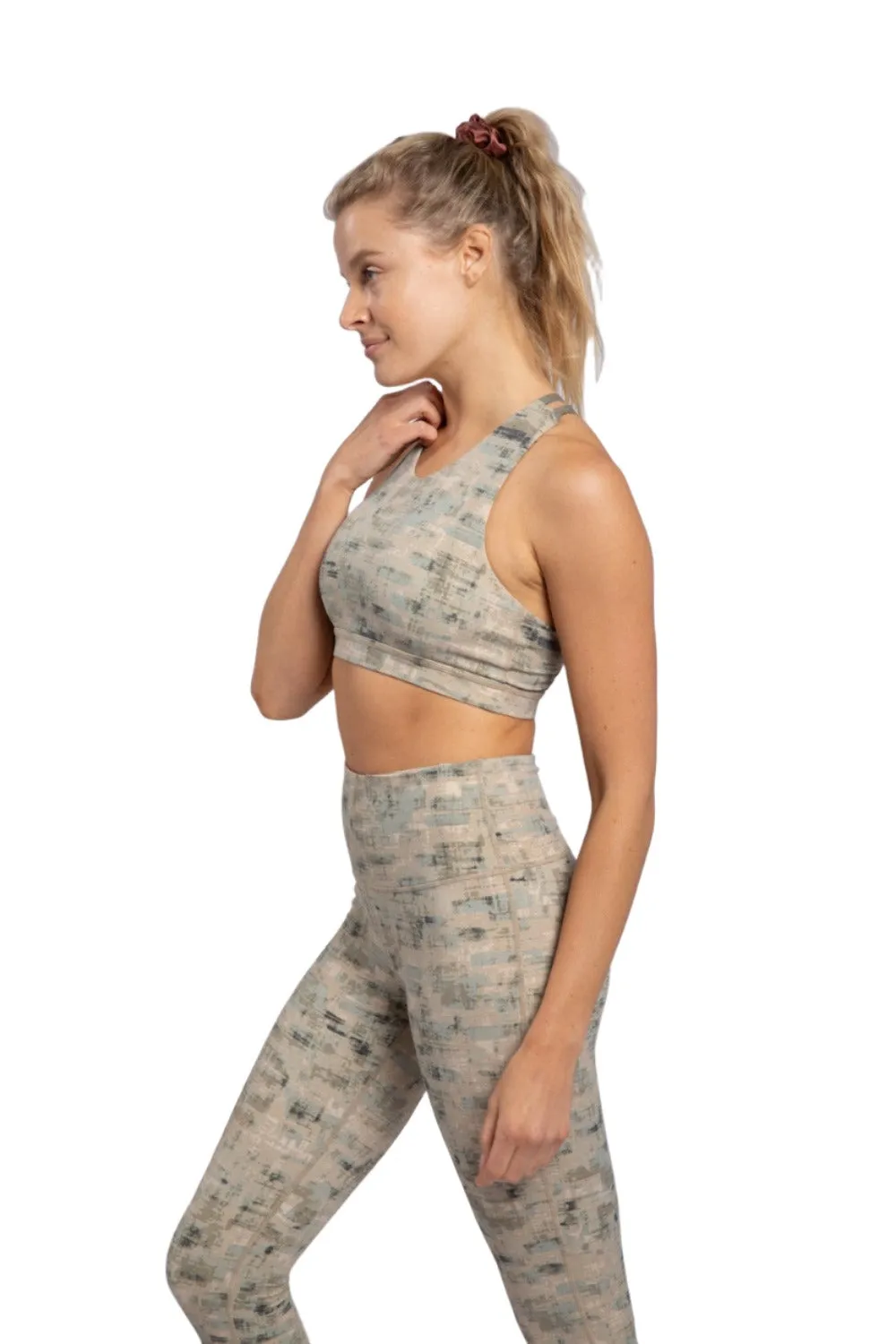Mono B Abstract Stucco Sports Bra AT-A1094 Plus