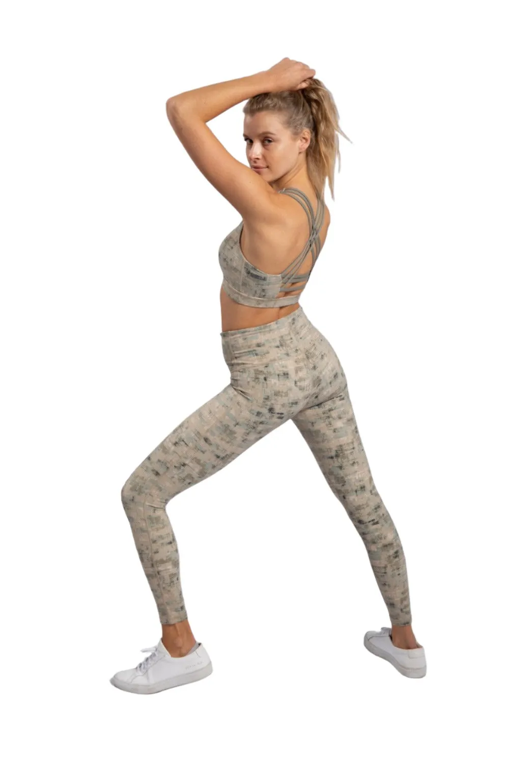 Mono B Abstract Stucco Sports Bra AT-A1094 Plus