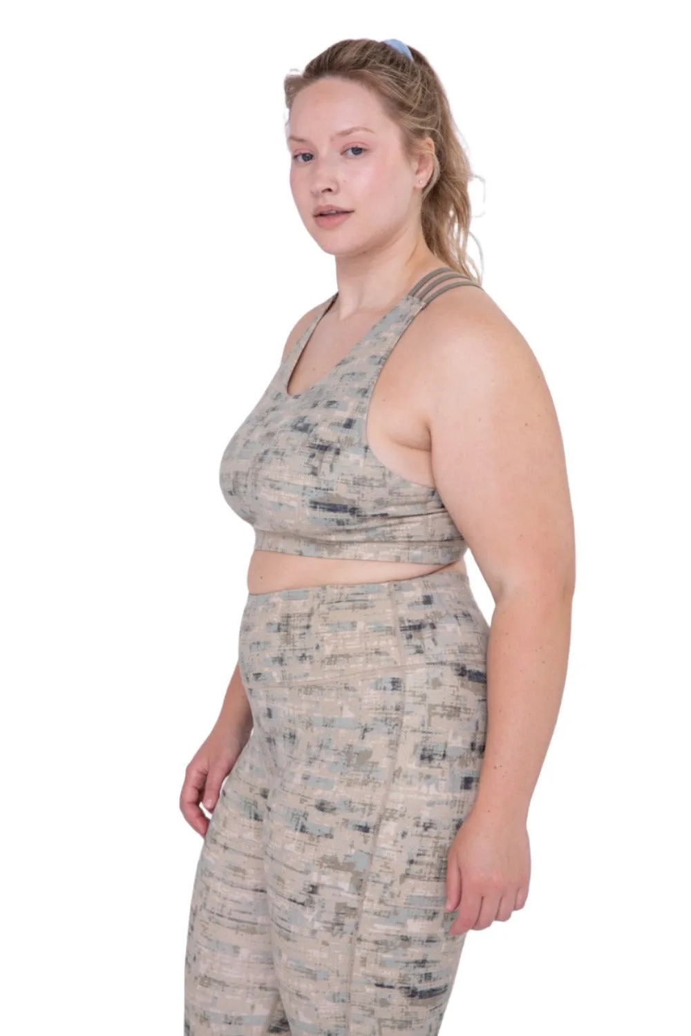 Mono B Abstract Stucco Sports Bra AT-A1094 Plus