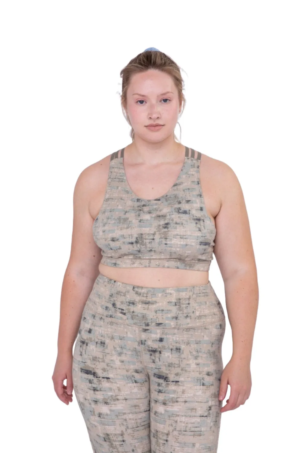 Mono B Abstract Stucco Sports Bra AT-A1094 Plus