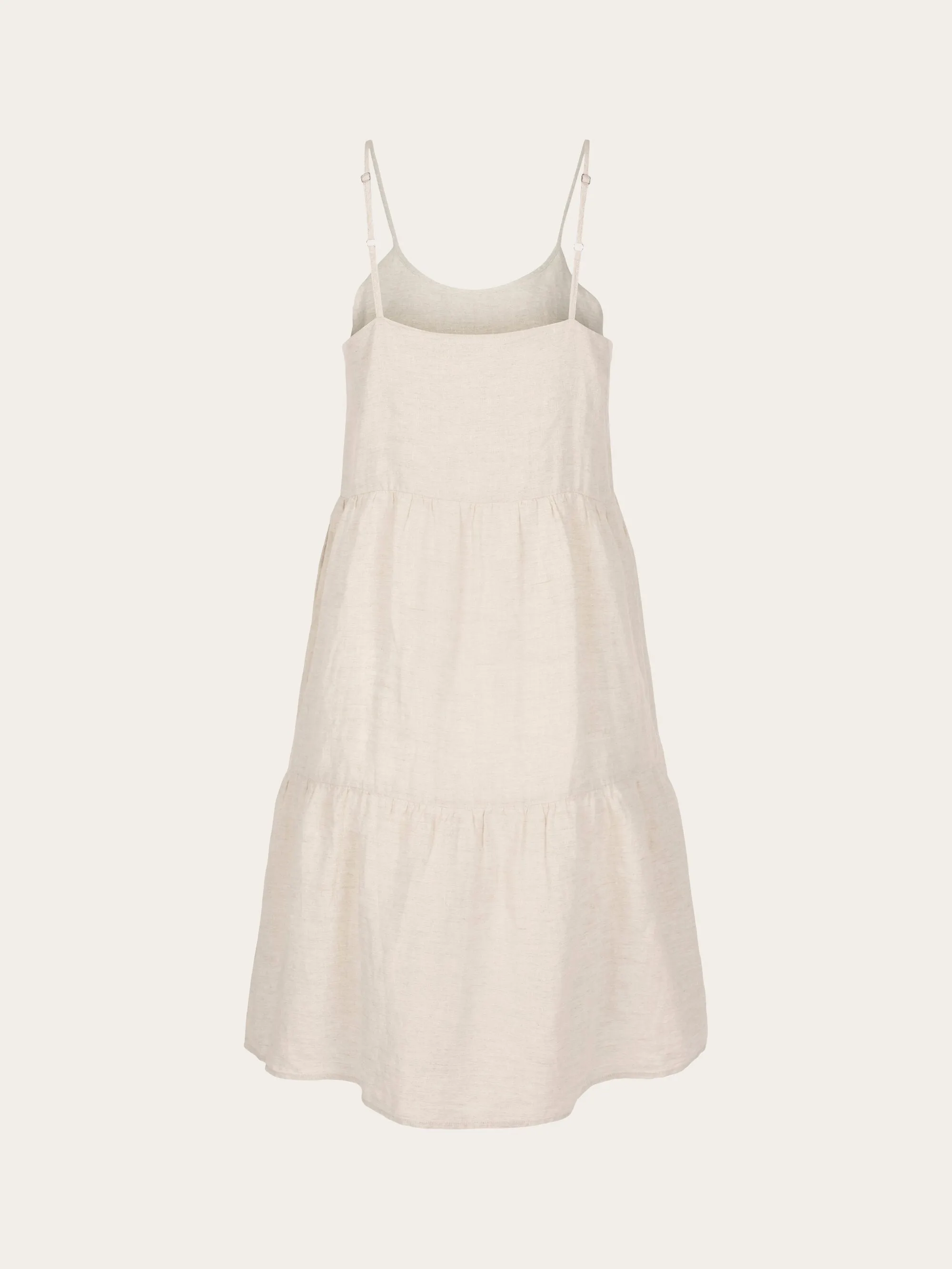 Natural linen strap dress - Light feather gray