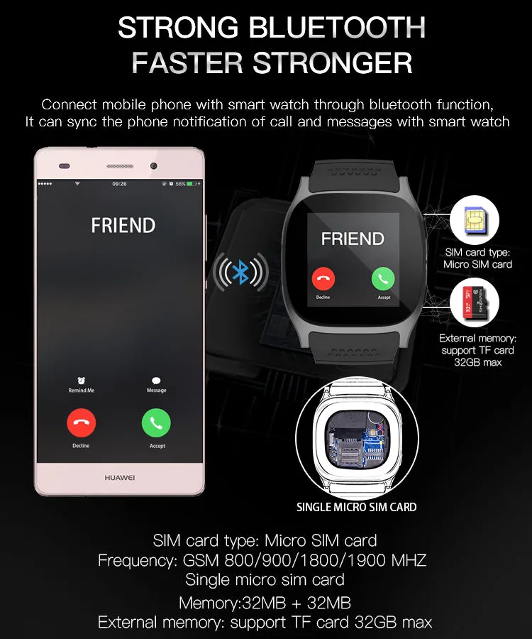 NEW Bluetooth Smart Watch Support - Sports Smart Wach - 3 Colors
