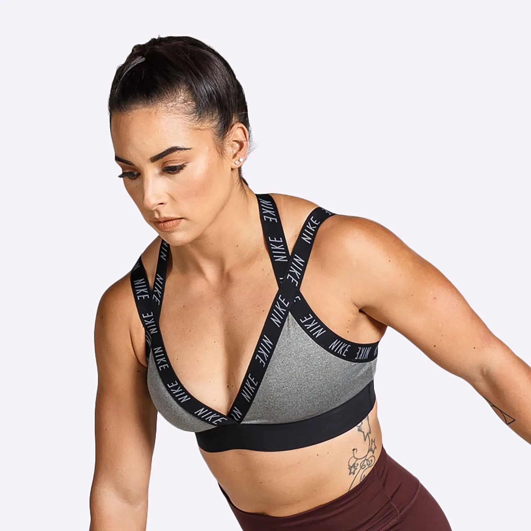 Nike - Indy Women's Light-Support Sports Bra - Carbon Heather/Black/Cool Grey