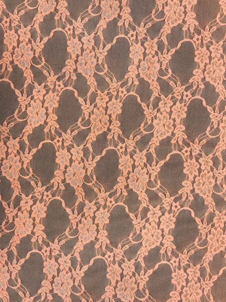 NYLON FLORAL STRETCHED LACE KNIT<br><h6>32-NEON ORANGE<br>LACE3-DT</h6>