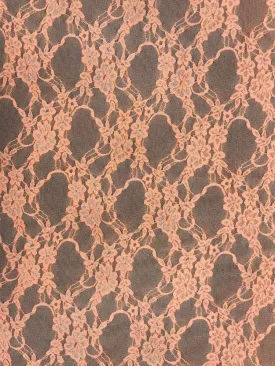 NYLON FLORAL STRETCHED LACE KNIT<br><h6>32-NEON ORANGE<br>LACE3-DT</h6>