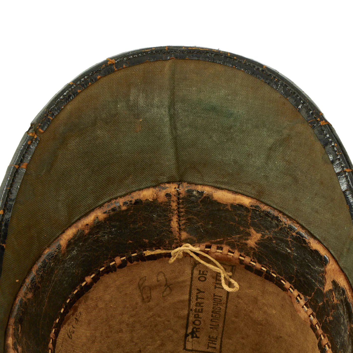 Original British Pre-WWI British Army Royal Berkshire Regiment Officer Blue Cloth Dress Spike Helmet - Marked Property of The Aldershot Tattoo
