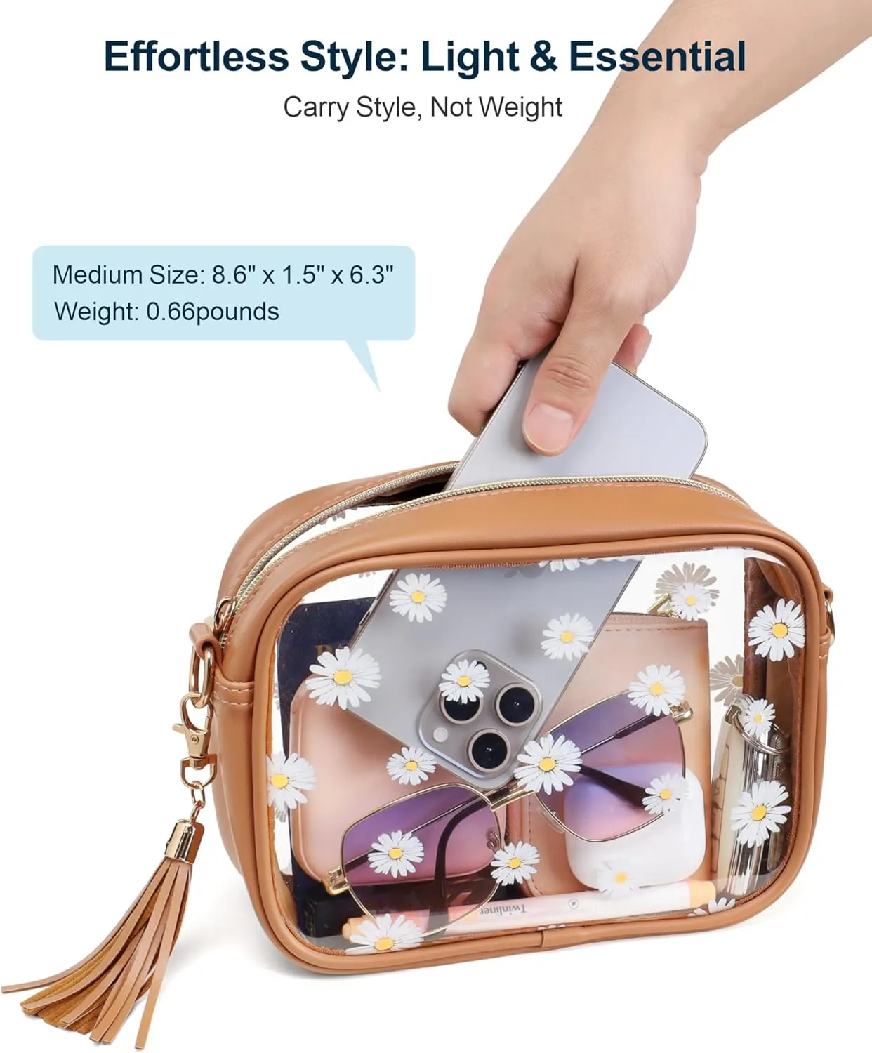 PACKISM Clear Bag for Stadium Events - Clear Purses for Women Stadium Crossbody Concert Bag for Game Day, Sports, Festival