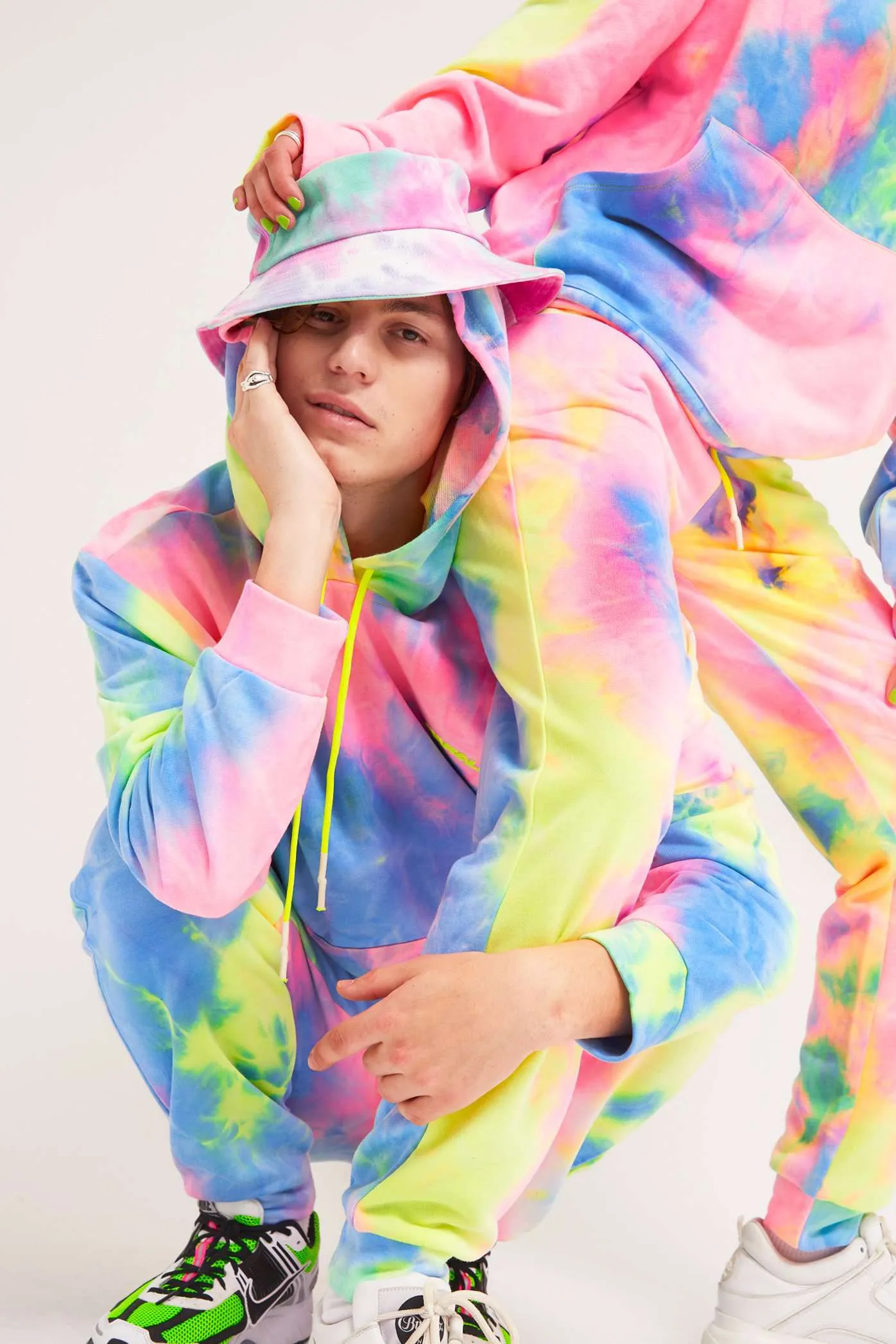 Parallel Tie Dye Printed Hoodie