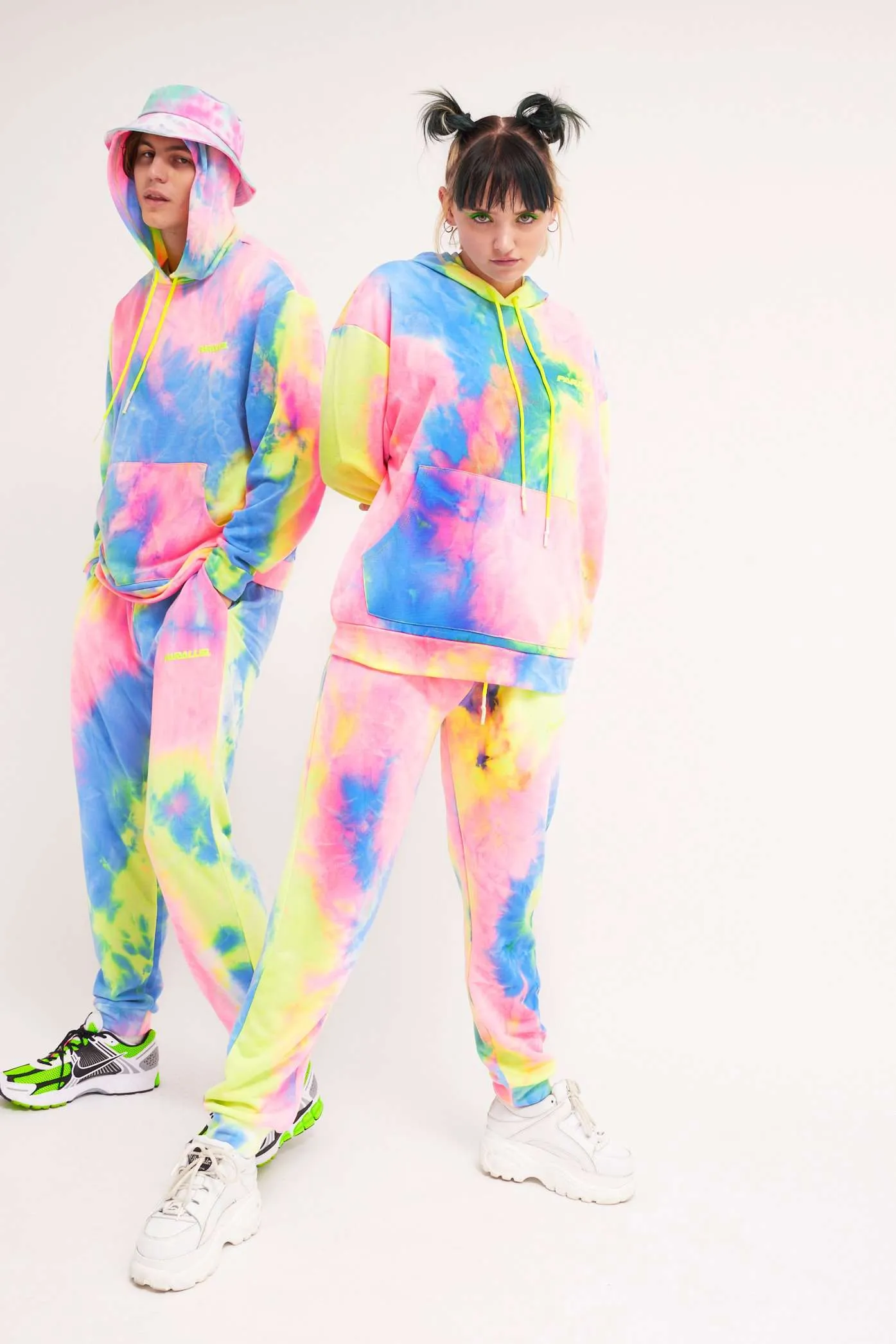 Parallel Tie Dye Printed Hoodie