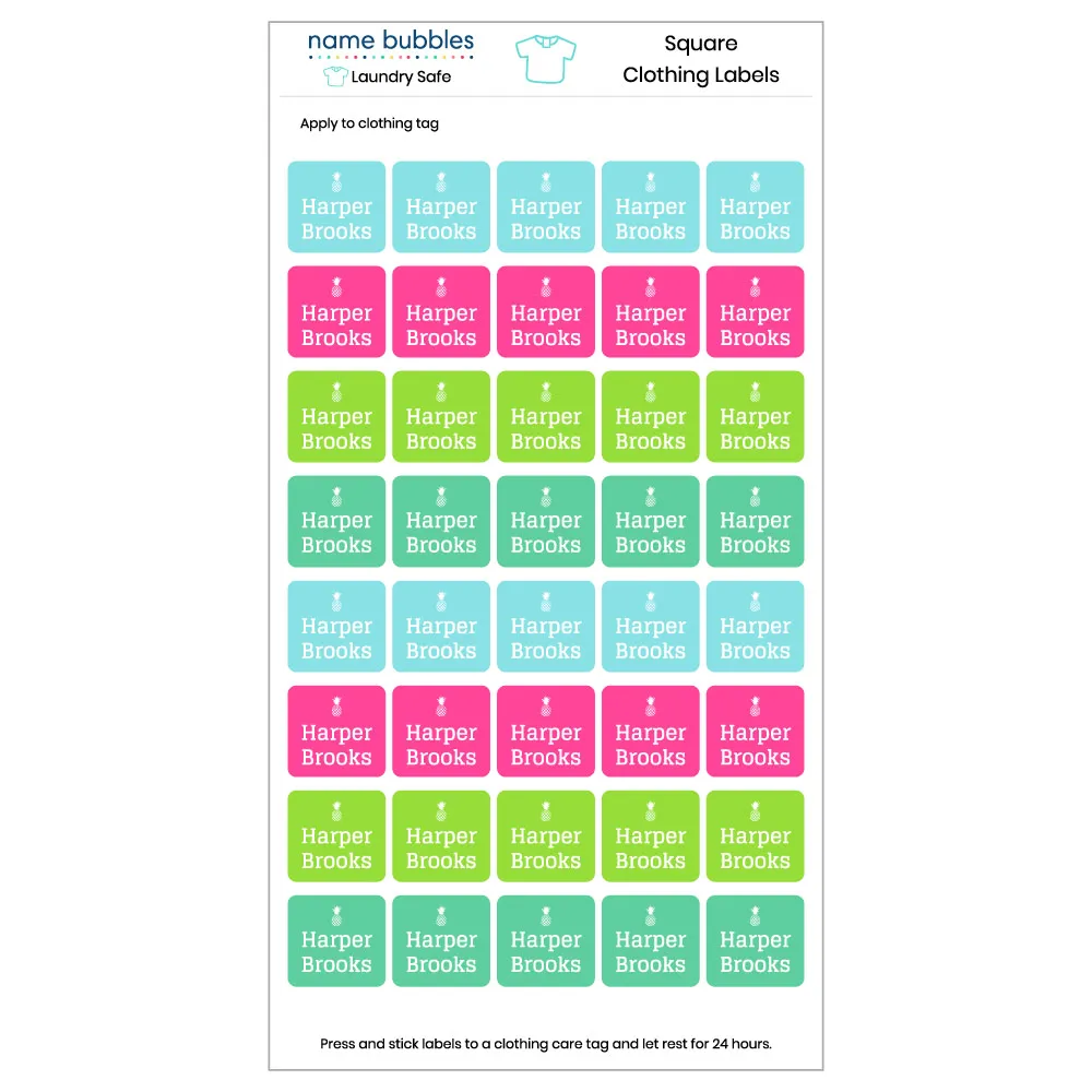 Pineapple Clothing Labels