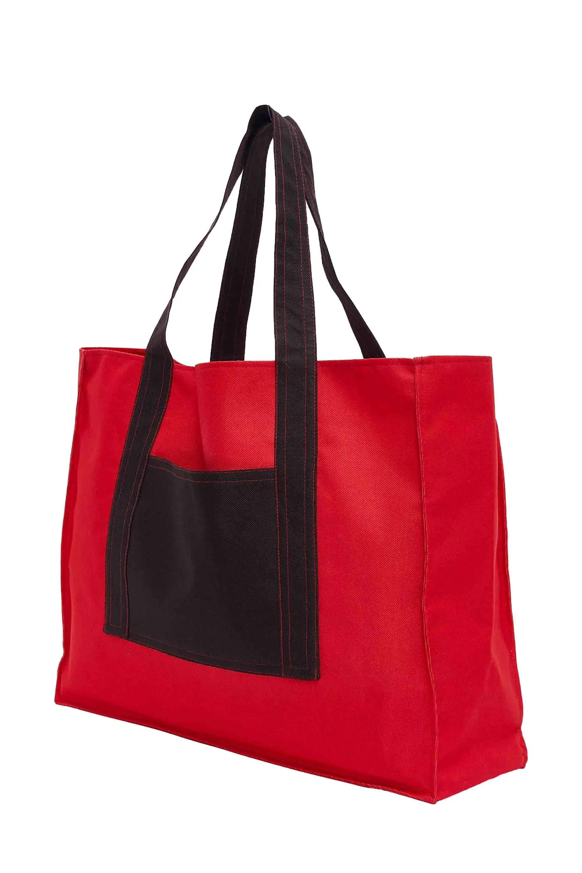 Polyamide Canvas Hand Shoulder Daily Tote Bag with Front Pocket Shopping Bag,C-11