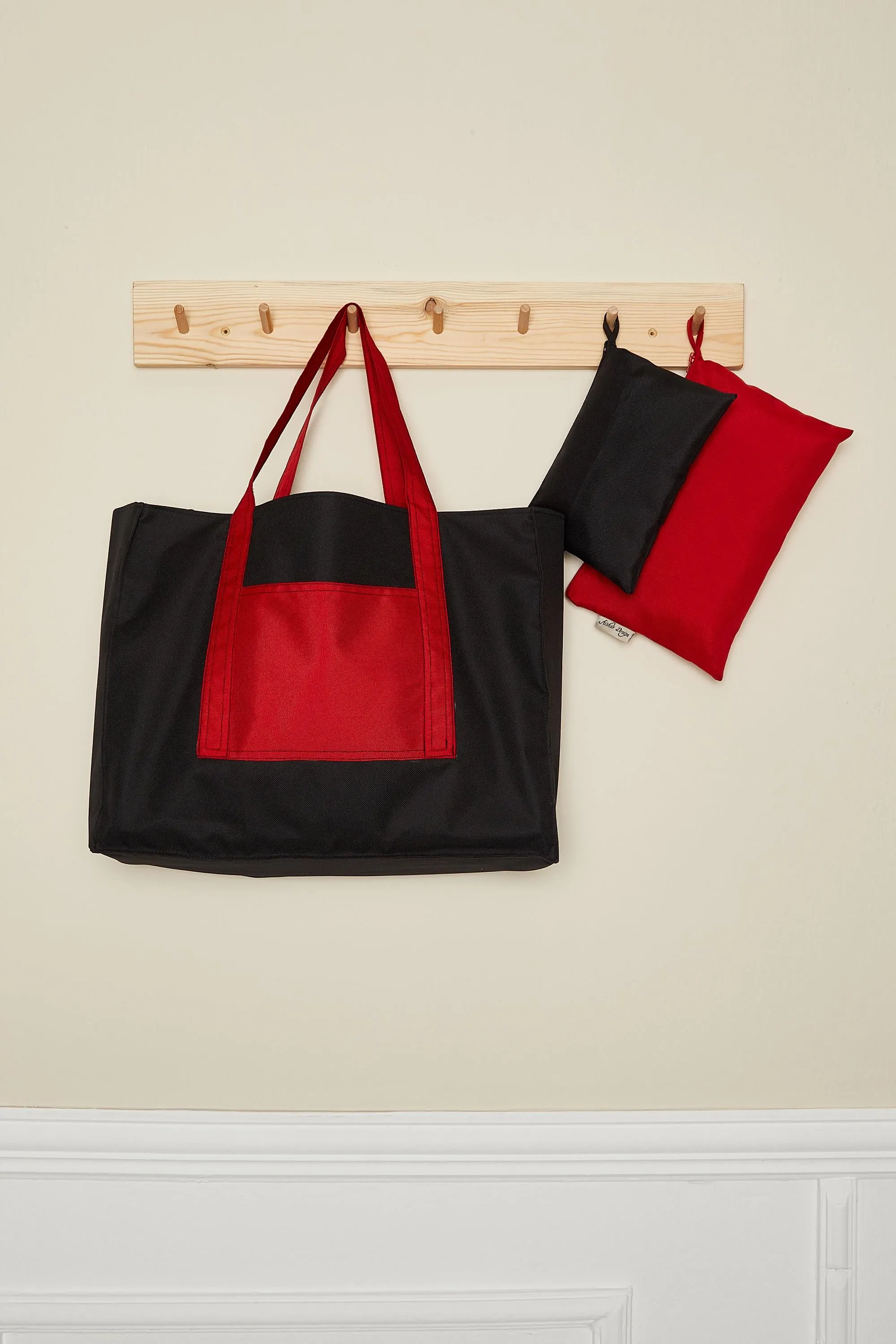 Polyamide Canvas Hand Shoulder Daily Tote Bag with Front Pocket Shopping Bag,C-11