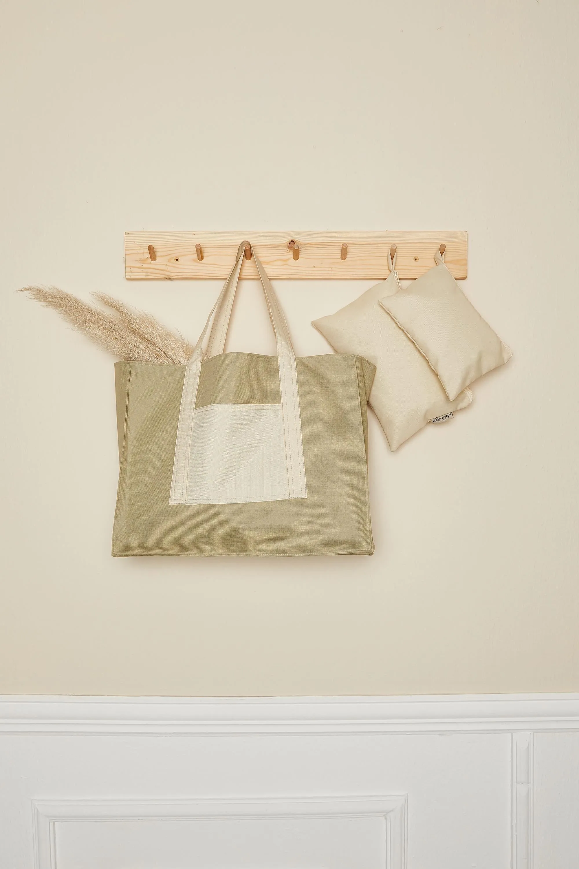 Polyamide Canvas Hand Shoulder Daily Tote Bag with Front Pocket Shopping Bag,C-11