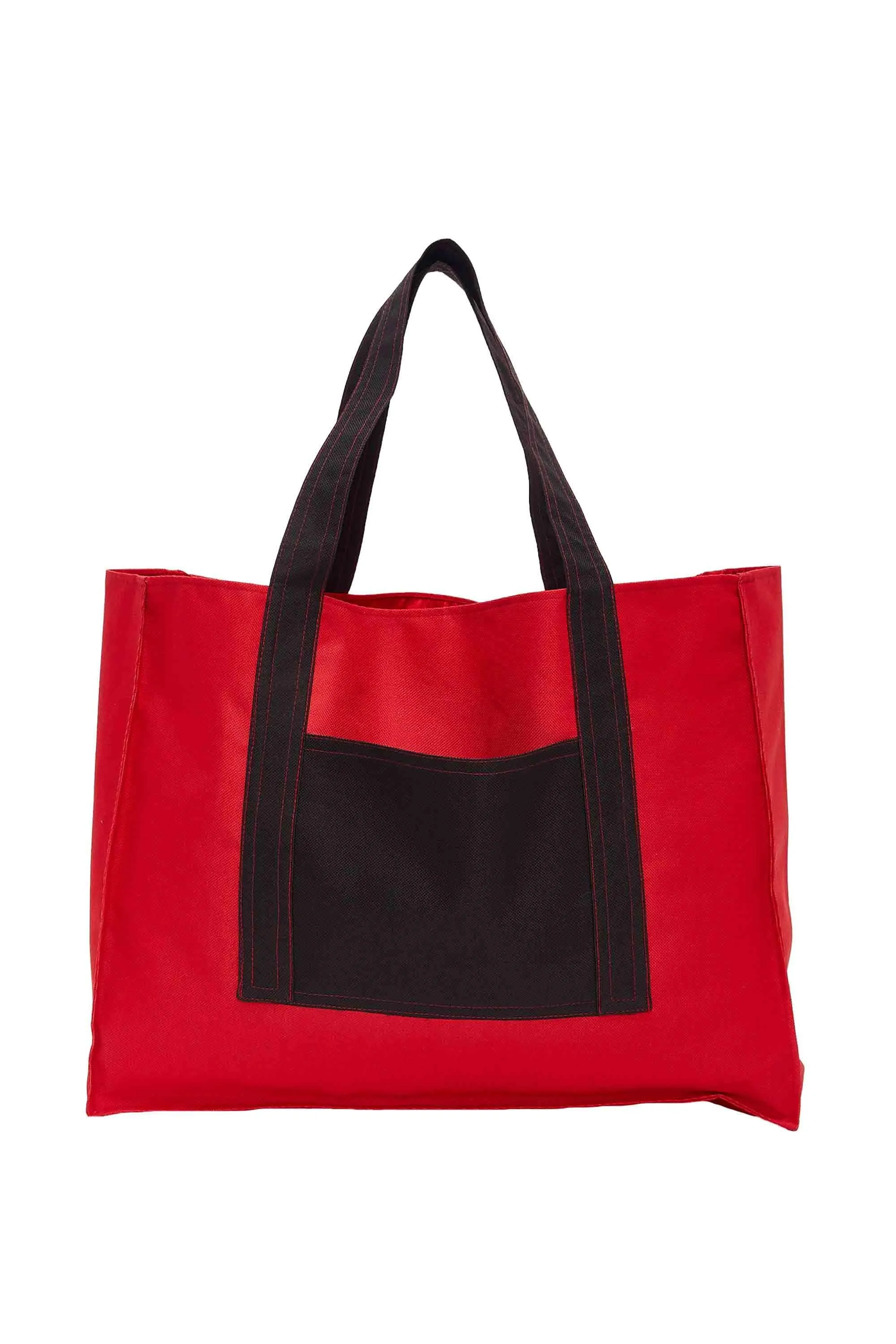 Polyamide Canvas Hand Shoulder Daily Tote Bag with Front Pocket Shopping Bag,C-11