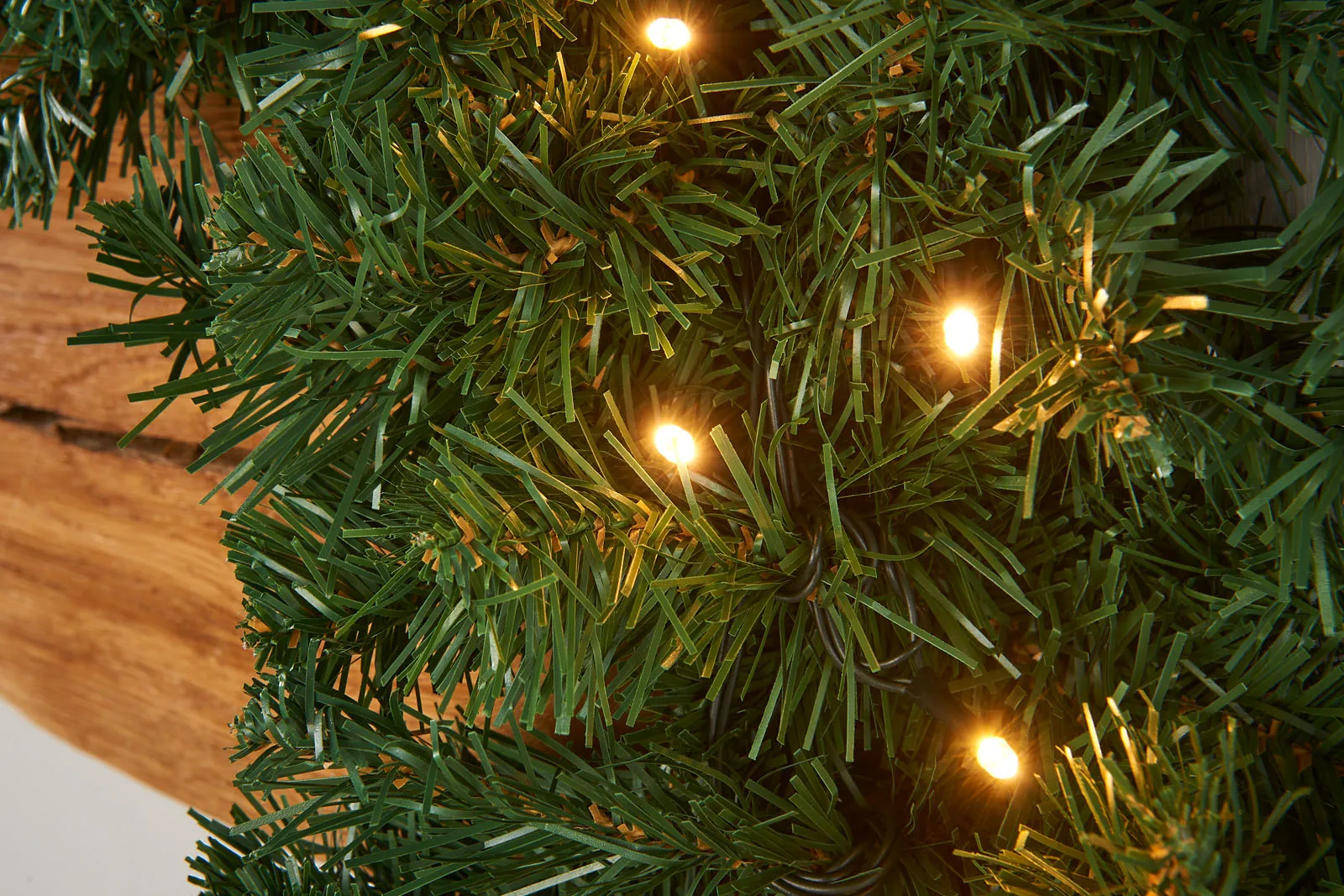 Pre-Lit Extra Thick Multi-Functional Pine Garland, 9 ft