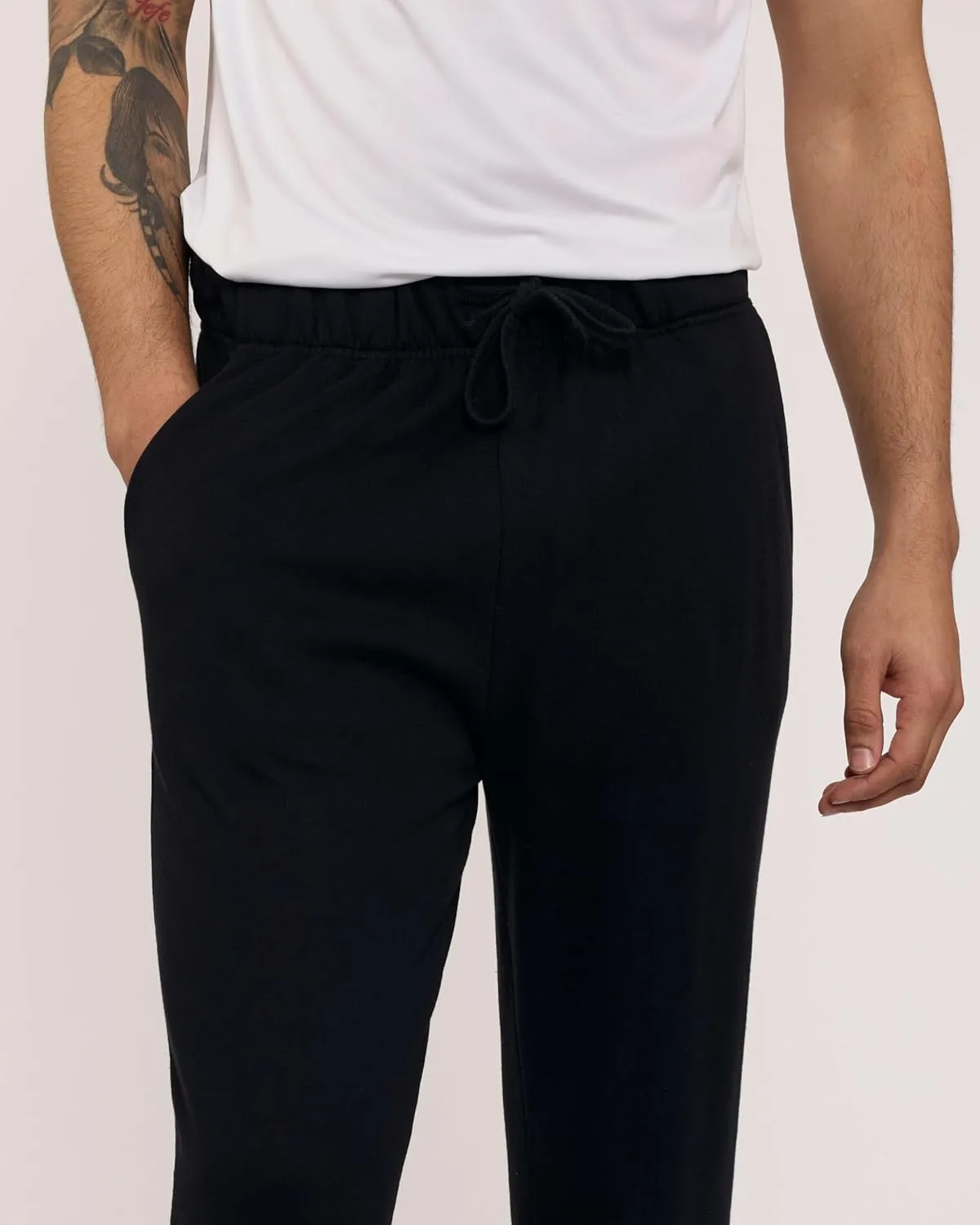 Real Essentials 3 Pack: Men's Tech Fleece Athletic Casual Open Bottom Sweatpants with Pockets (Available in Big & Tall)