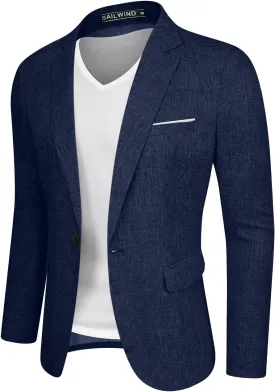 Sailwind Men's Casual Blazer Jackets Lightweight One Button Sports Coats Suit