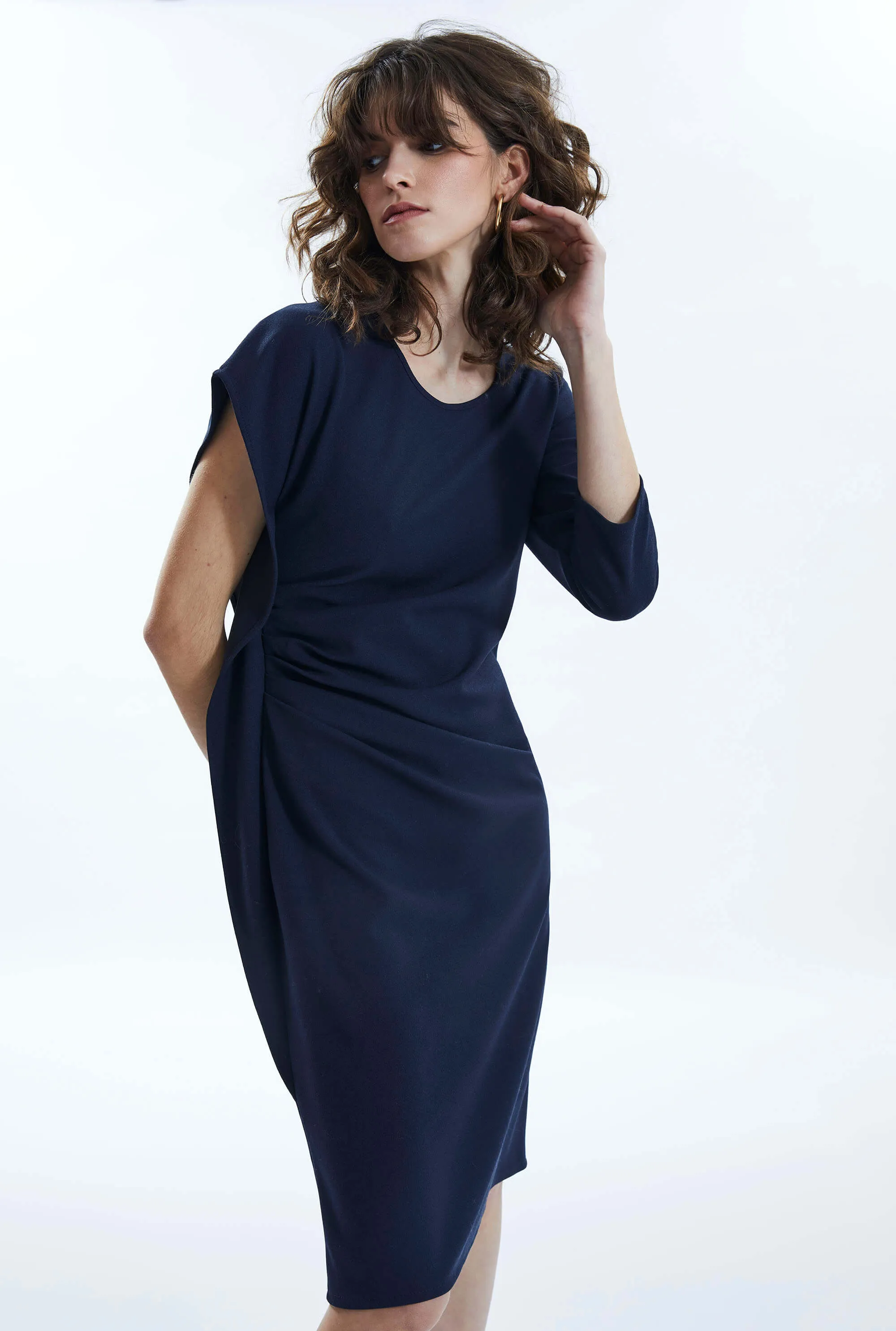 Side Ruched Asymmetrical Dress