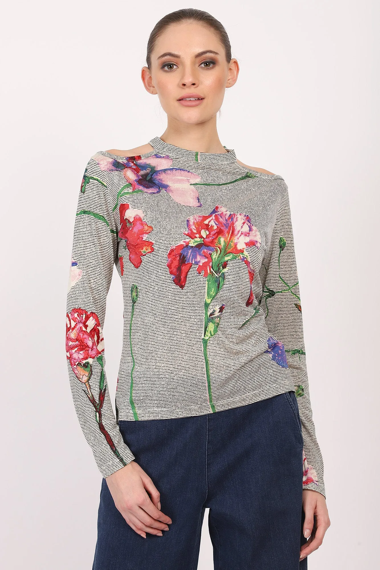 Silk - Line Contour Floral Top