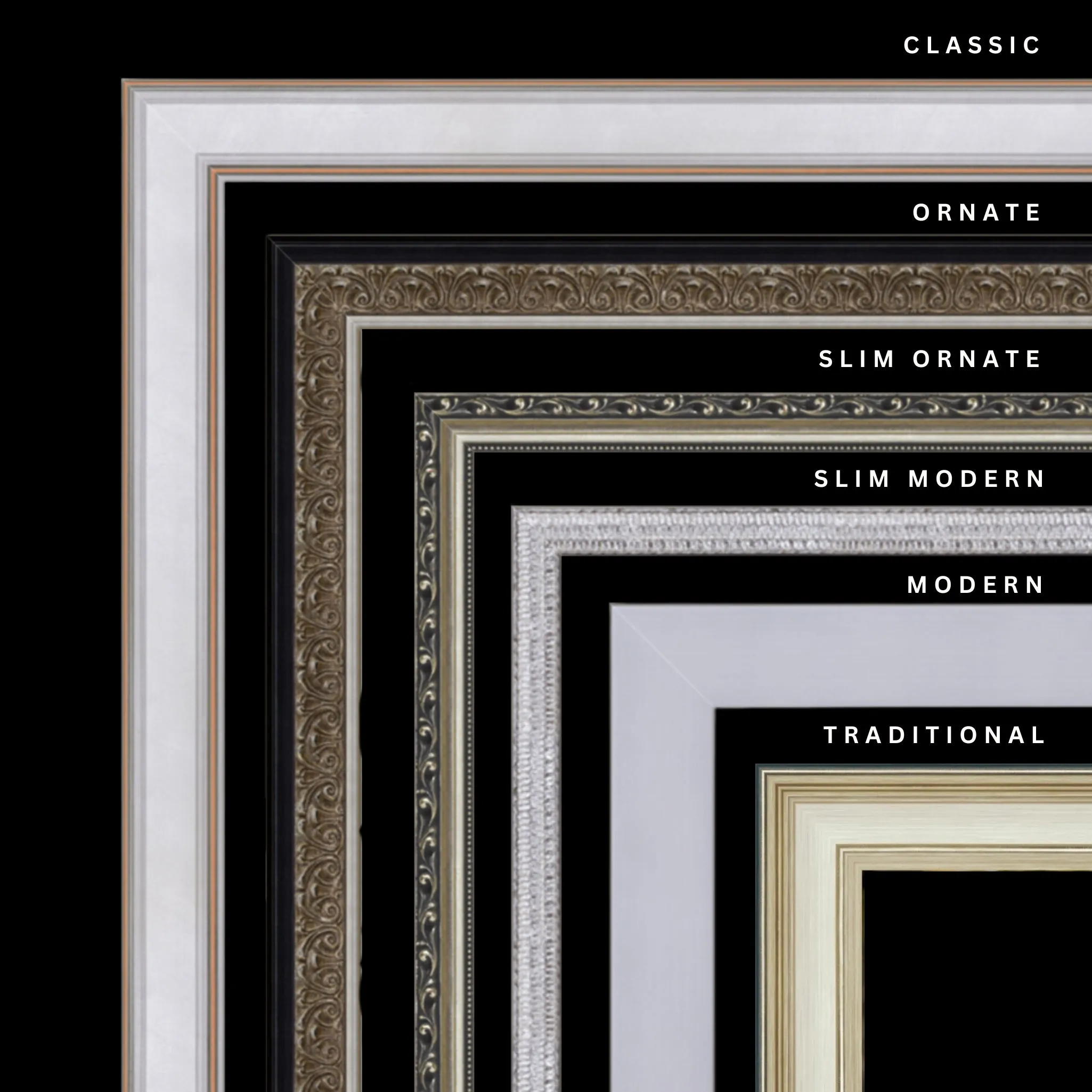 Silver 48x39 Picture Frame Ornate Traditional Classic Antique