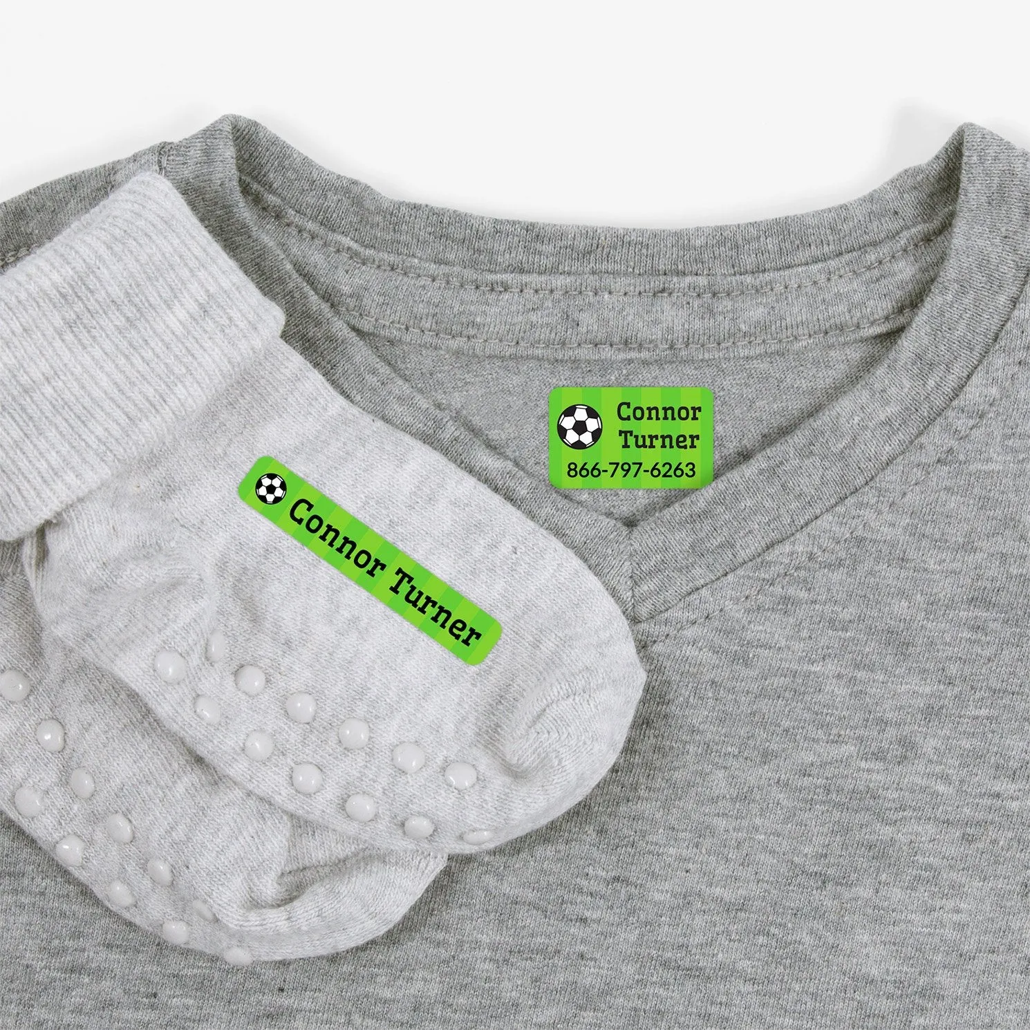 Soccer Iron-On Clothing Labels Pack