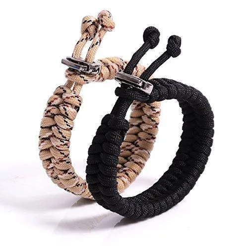 Solid Paracord Bracelet 2 Pieces Set