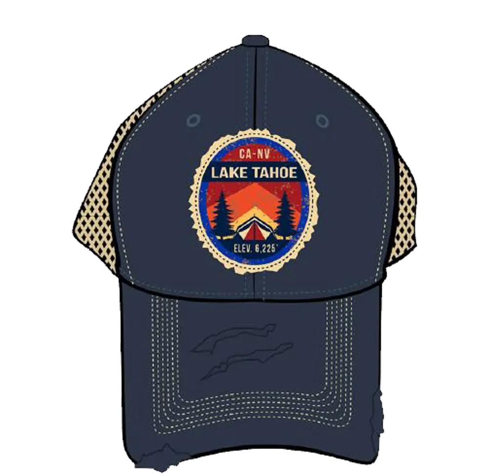 Souvenir Ball Cap Getaway Patch, Navy, Khaki, Green, Lake Tahoe