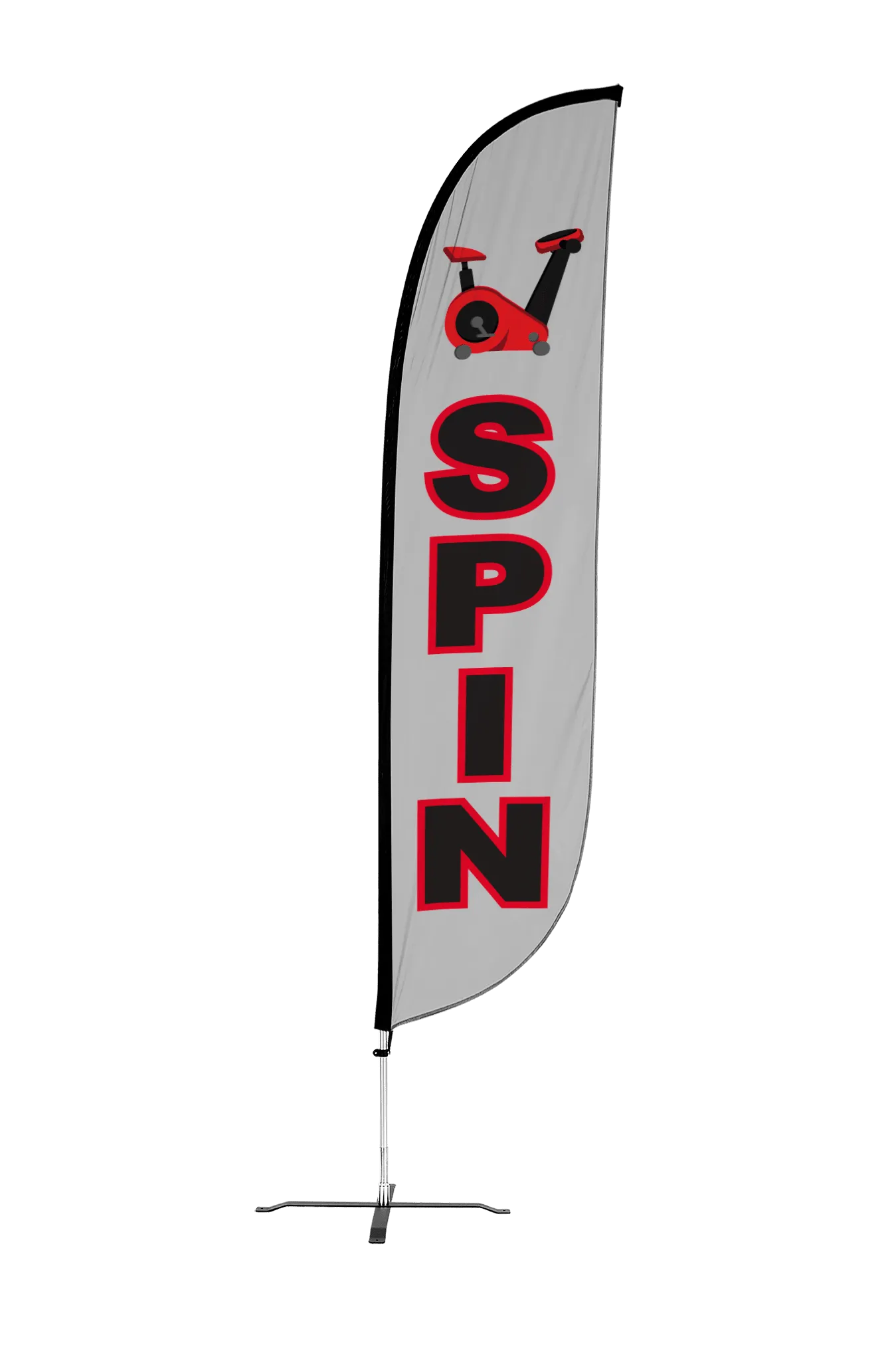 Spin Feather Flag Grey