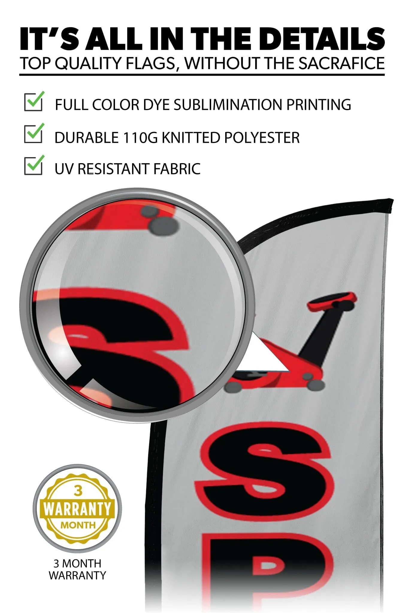 Spin Feather Flag Grey