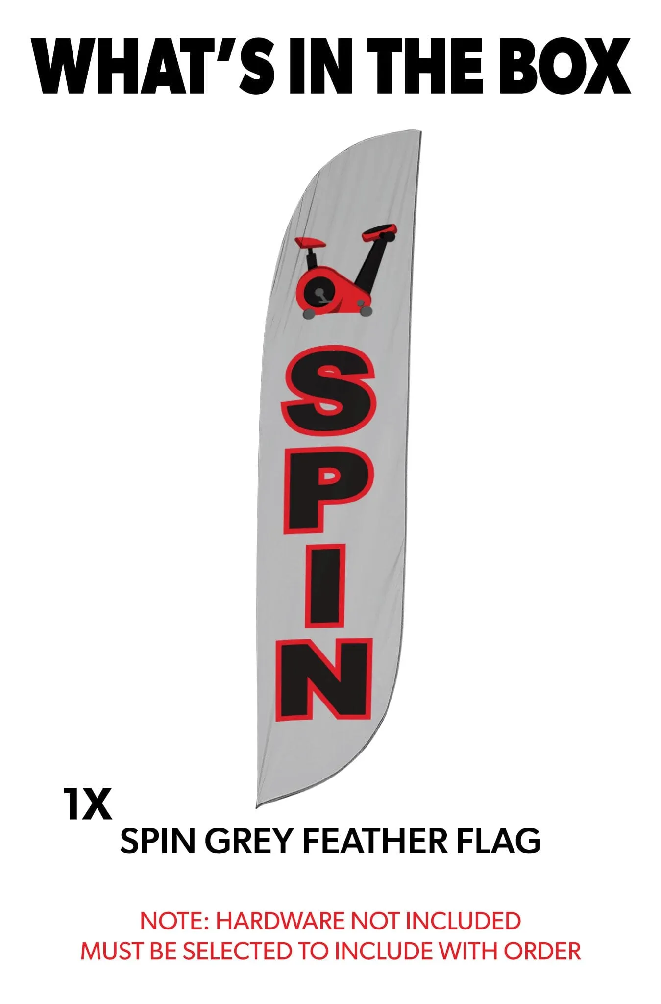 Spin Feather Flag Grey