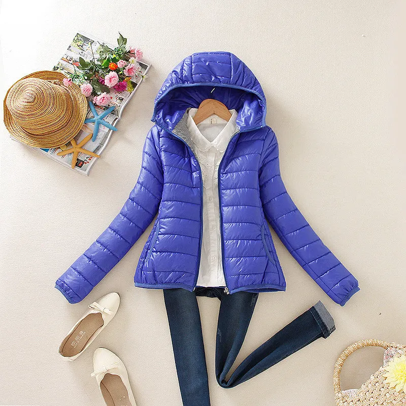 Super warm winter parka jacket coat ladies women jacket Slim Short padded women