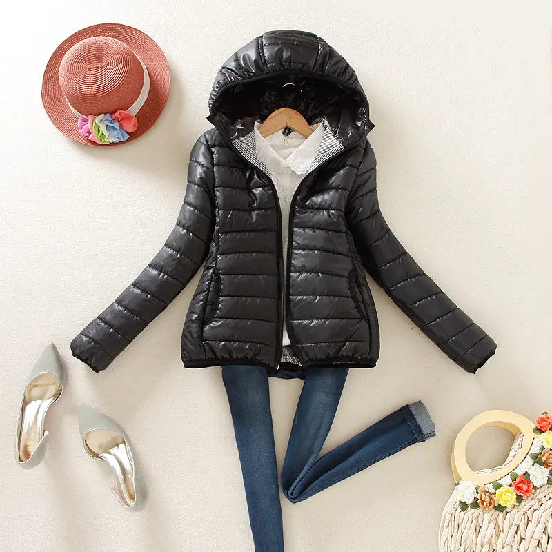Super warm winter parka jacket coat ladies women jacket Slim Short padded women