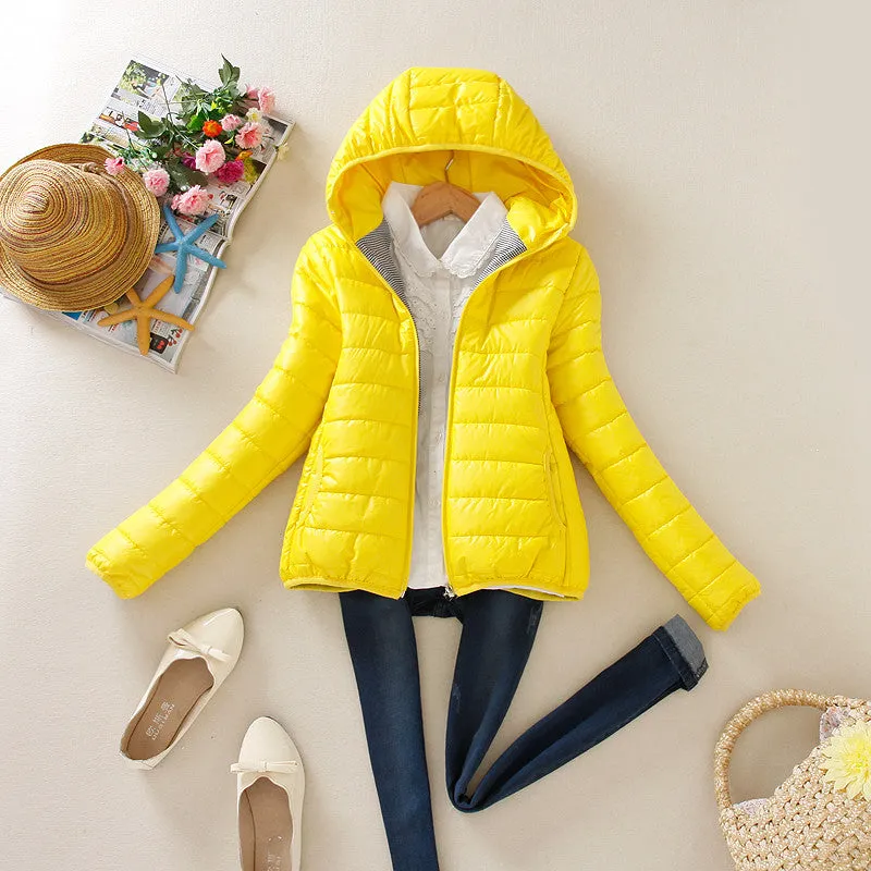 Super warm winter parka jacket coat ladies women jacket Slim Short padded women