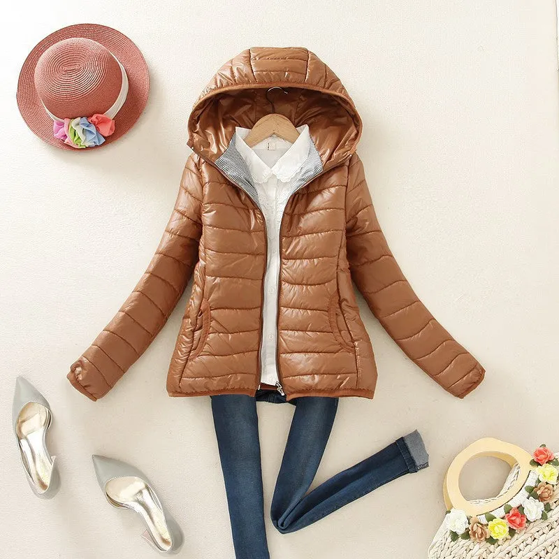 Super warm winter parka jacket coat ladies women jacket Slim Short padded women