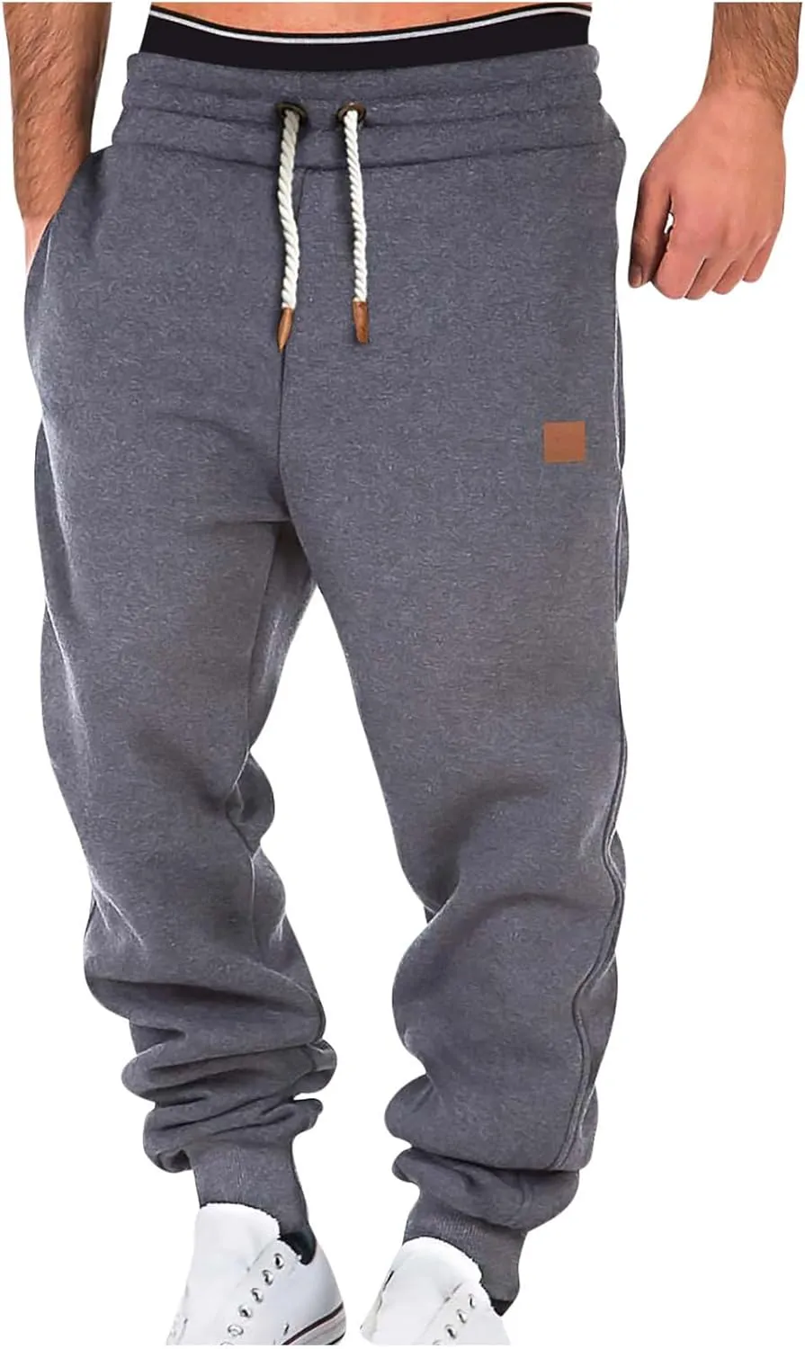 Sweatpants for Men Stretch Fashion Track Gym Sweatpant Elastic Waist Drawstring Slim Fit Cargo Joggers Sports Pants