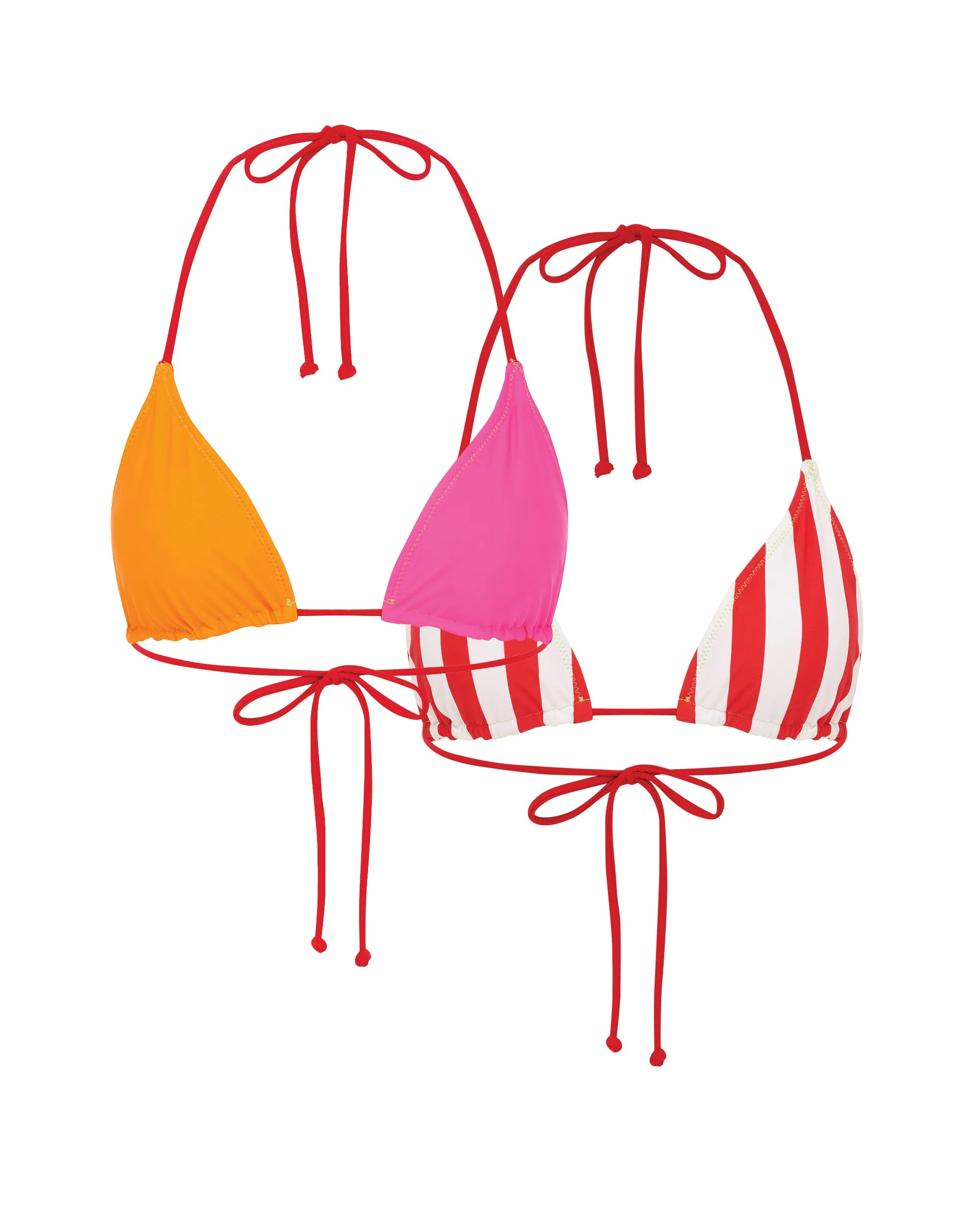 The Reverse Tri Top - Red Twist