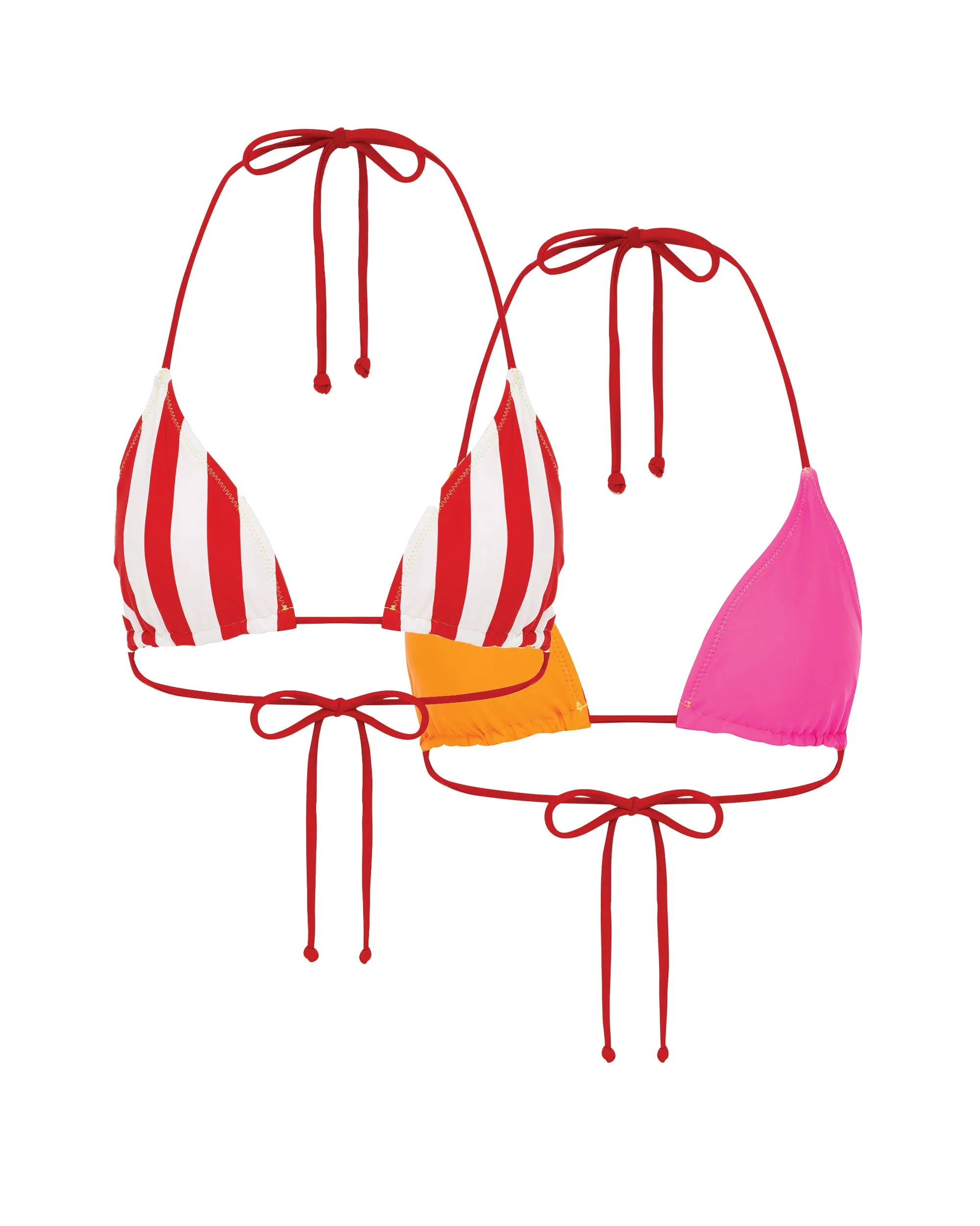 The Reverse Tri Top - Red Twist