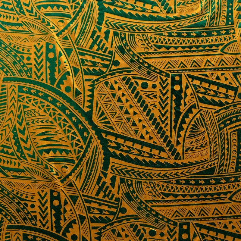 Traditional Polynesian Tattoo Design Fabric | Polyester Foil