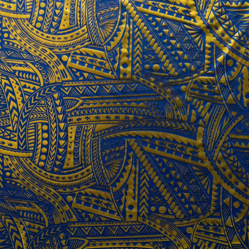 Traditional Polynesian Tattoo Design Fabric | Polyester Foil