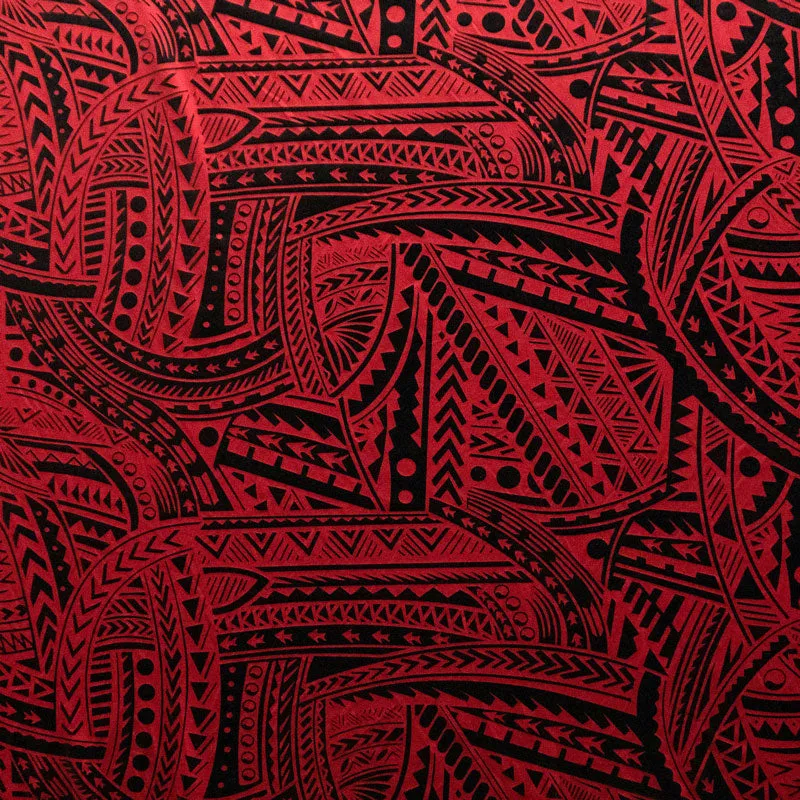 Traditional Polynesian Tattoo Design Fabric | Polyester Foil