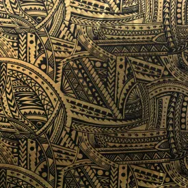 Traditional Polynesian Tattoo Design Fabric | Polyester Foil