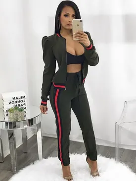Two Pieces Long Sleeve Jackets & Long Pants Suits