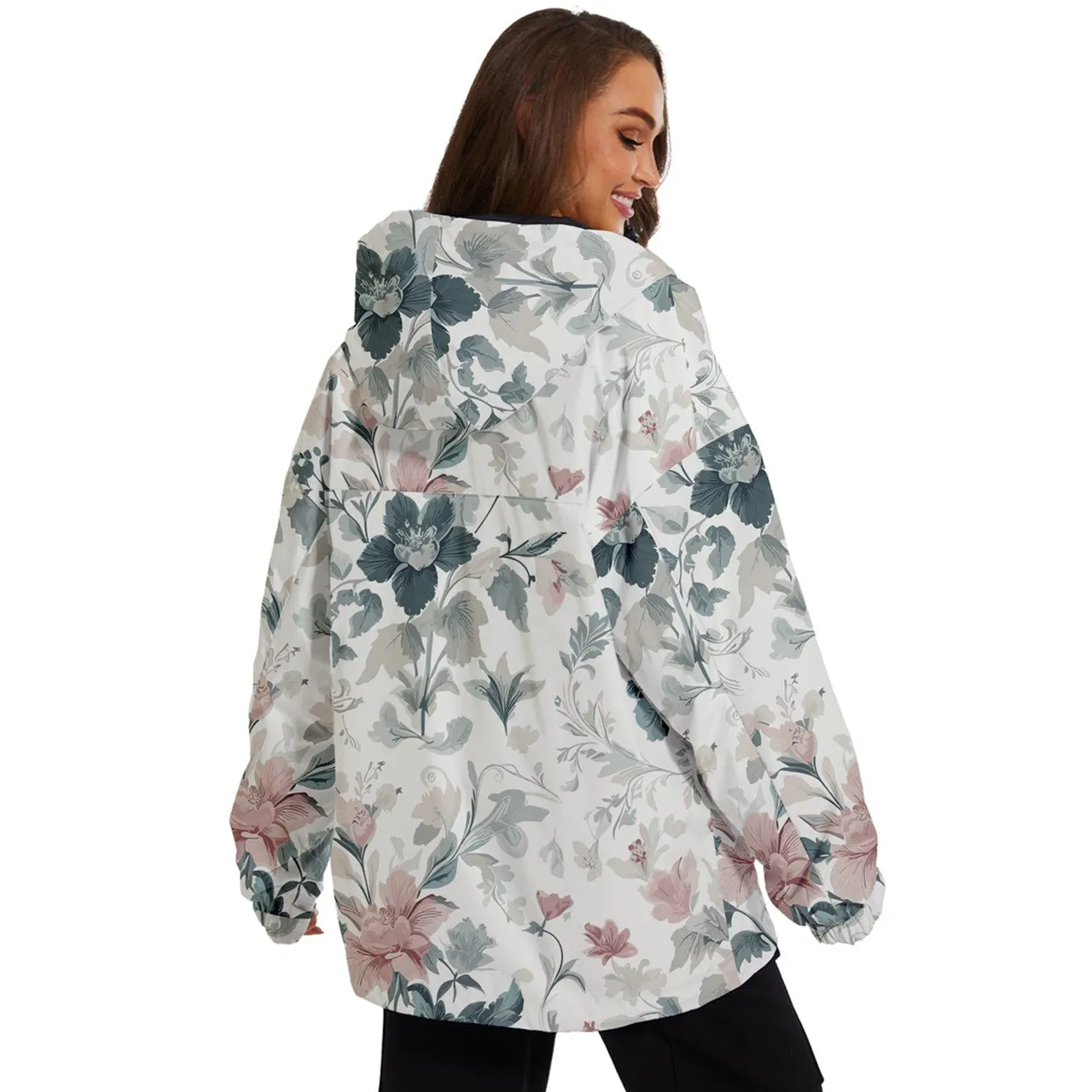Vampire Art Grunge Women's Ski and Snowboard Waterproof Breathable Jacket - Delicate Vintage Floral White