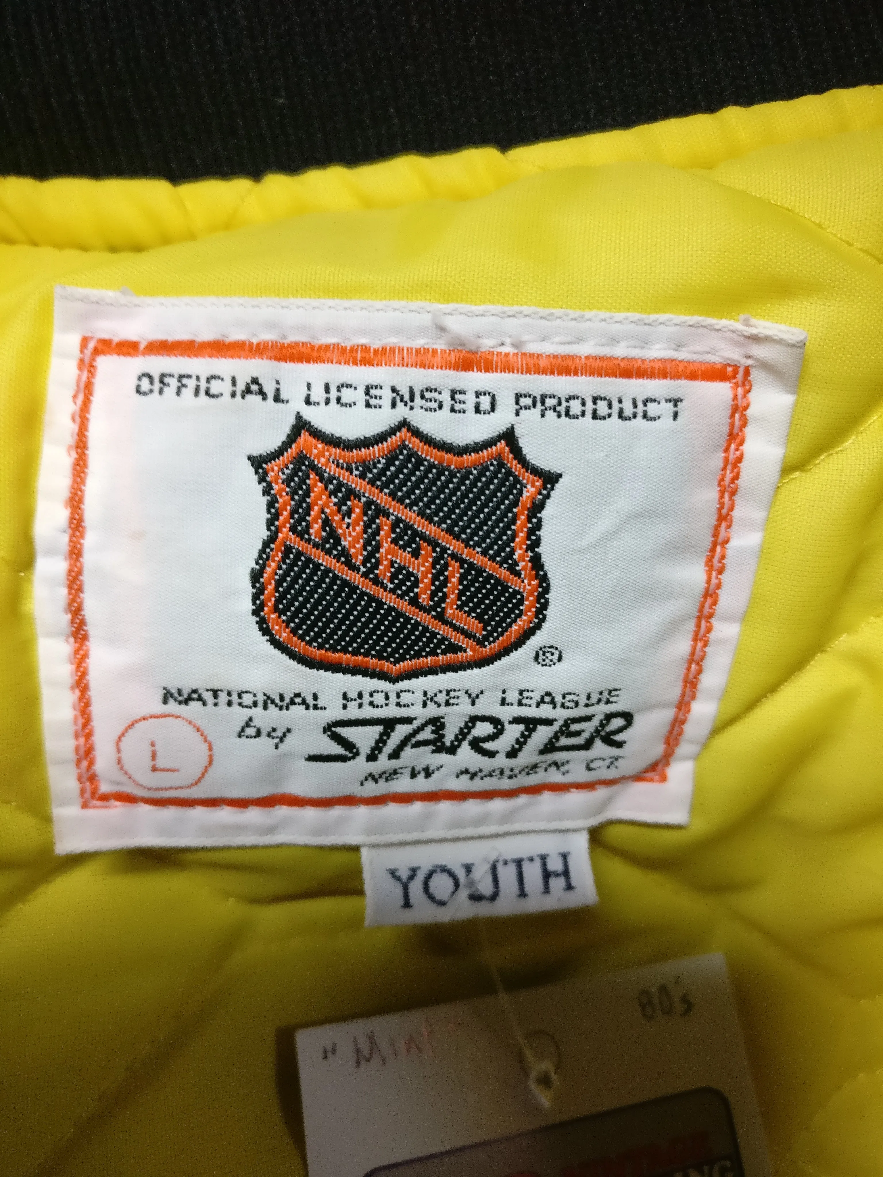 Vintage 80s BOSTON BRUINS NHL Starter Nylon Jacket YL