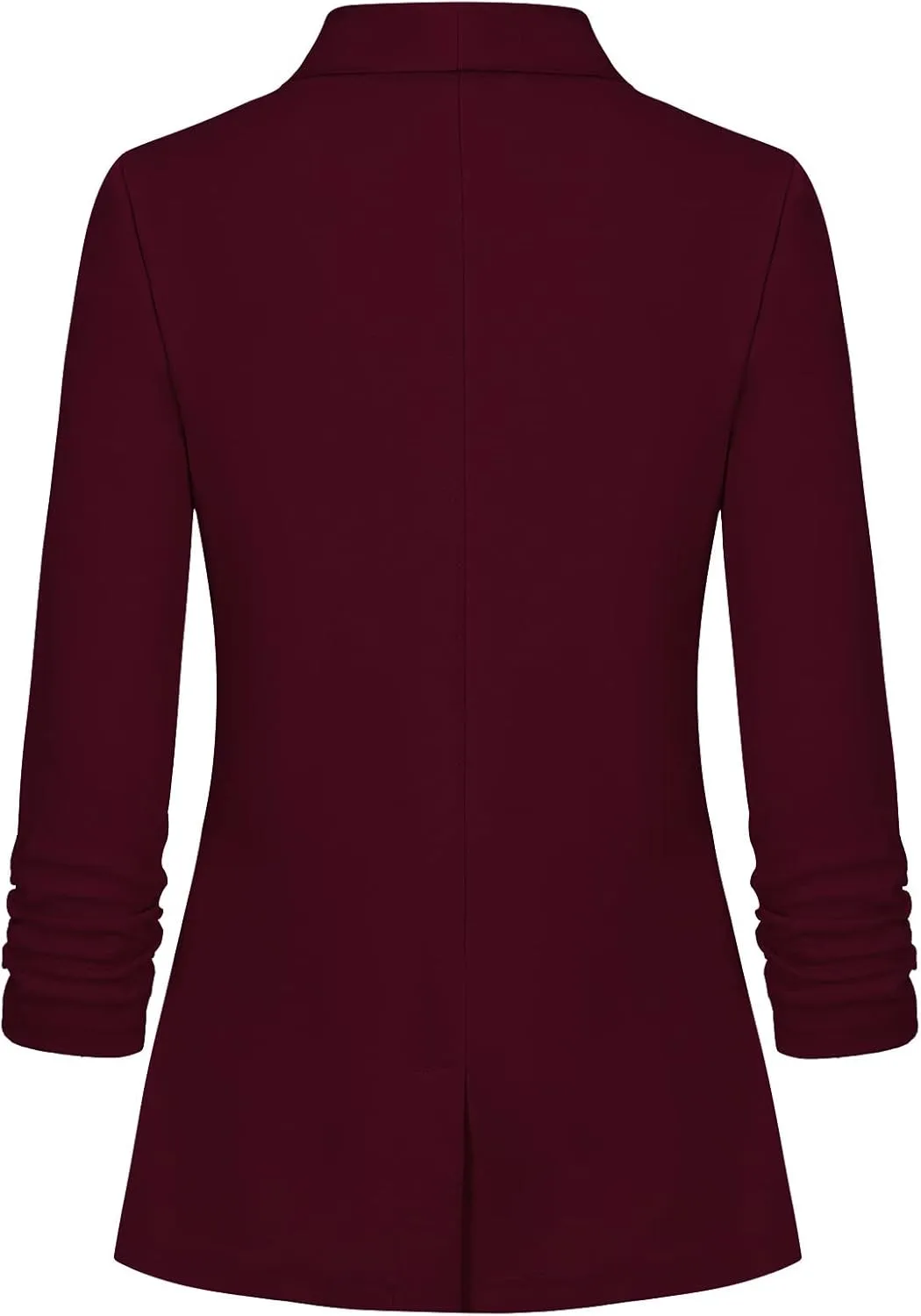 Women's Casual Open Front Blazers Shawl Lapel Ruched 3/4 Sleeve Office Lightweight Blazer Jackets with Pockets